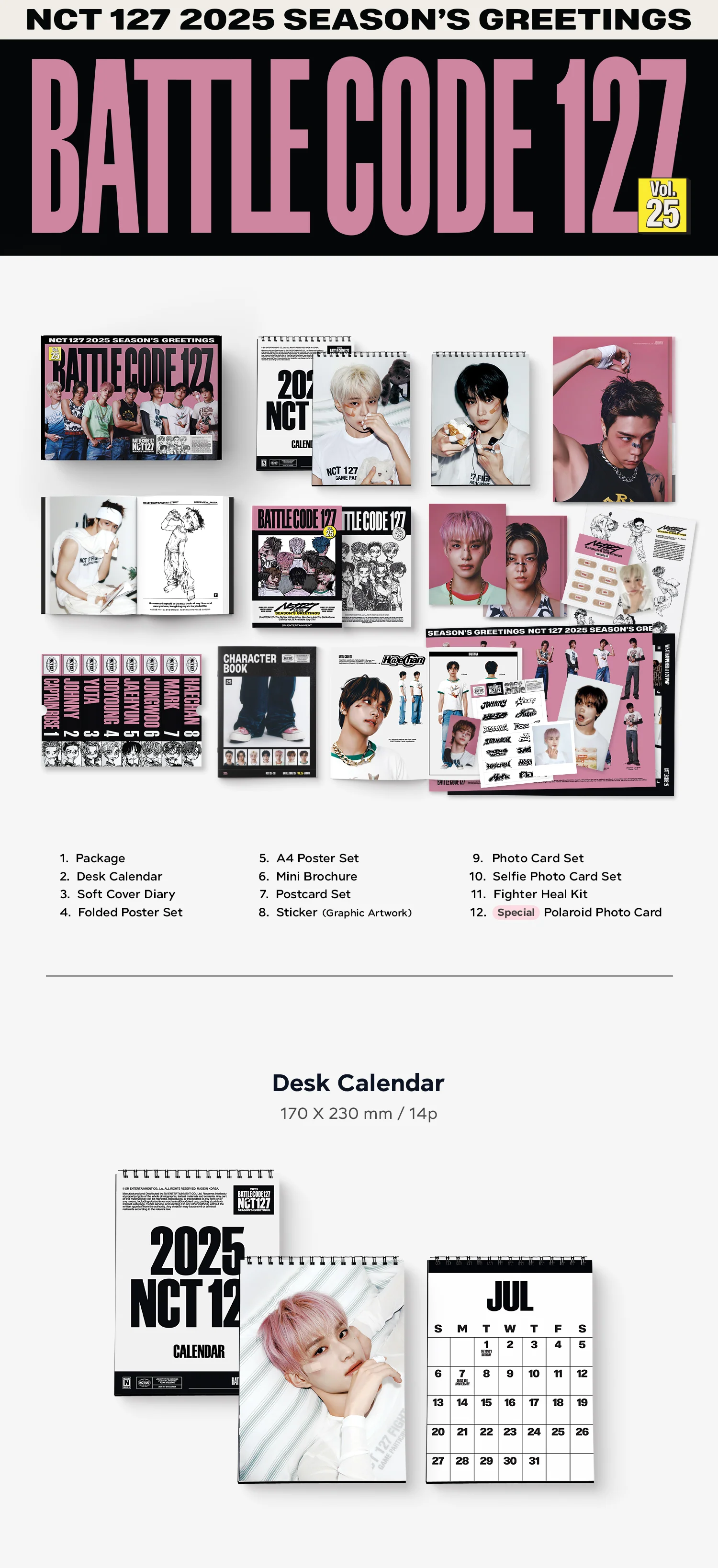 2025 SM ARTIST SEASON'S GREETINGS [Girls' Generation/ aespa/ NCT 127/ NCT DREAM/ NCT WISH/ Red Velvet/ RIIZE/ SHINee/ SUPER JUNIOR/ TVXQ/ WayV] - Image 13