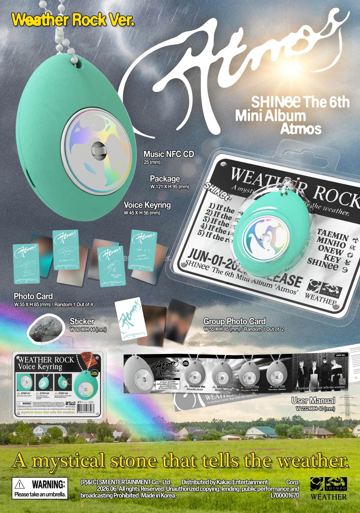 [2nd Preorder/Release July 18] SHINee - 6th Mini Album Atmos Weather Rock version - Image 4