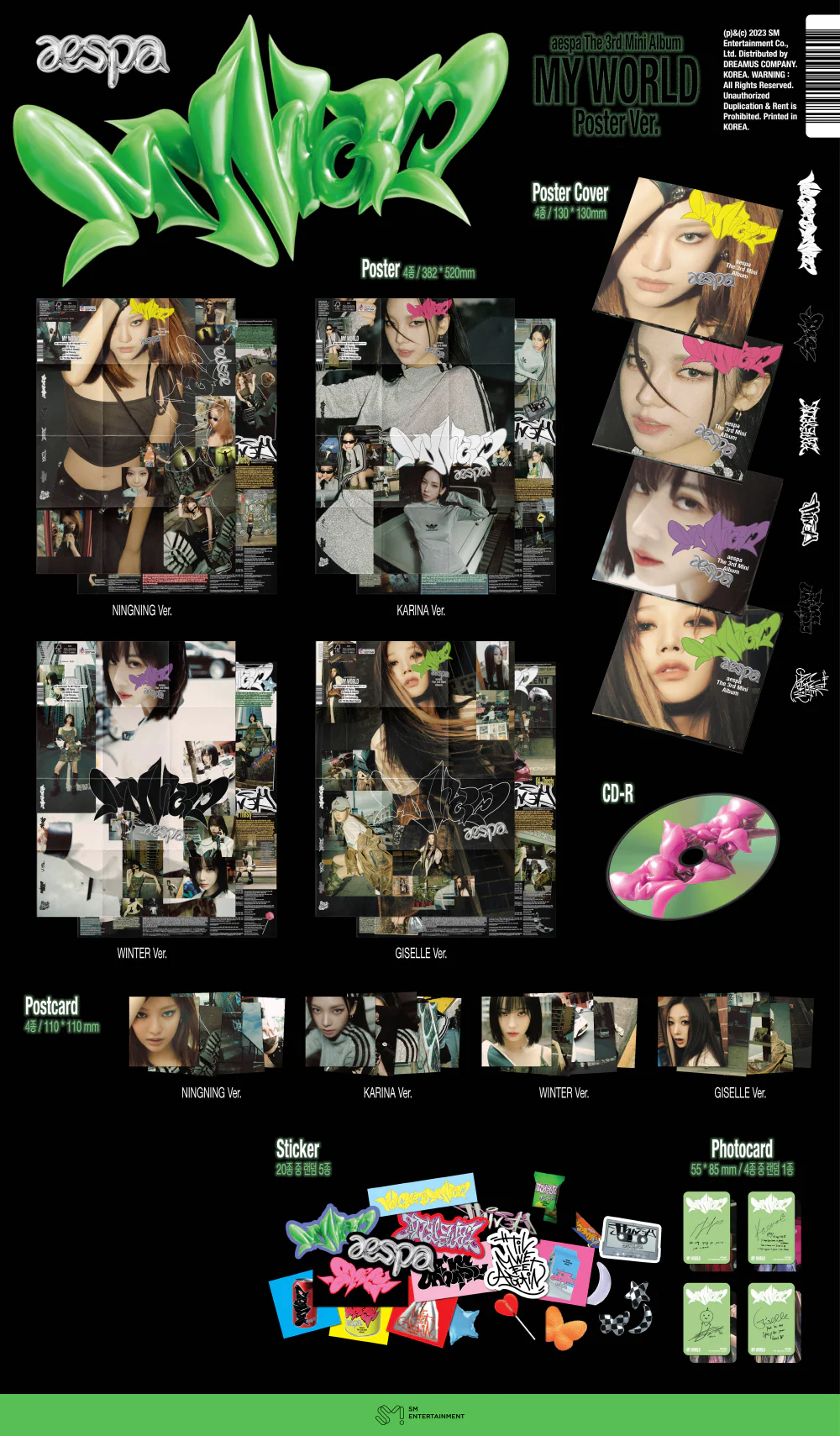 aespa - MY WORLD [Poster ver.] 3rd Mini Album+Free Gift - Image 2