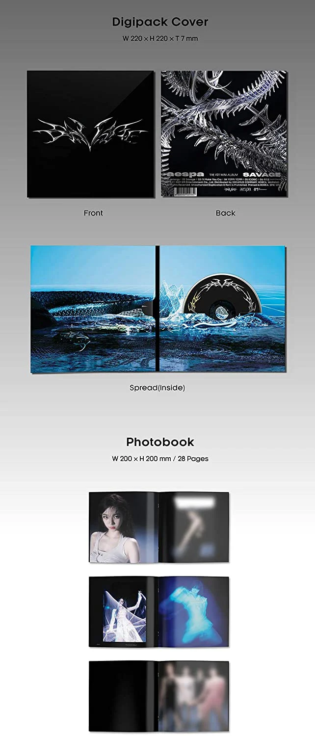 AESPA - Savage Digipack ver. [SYNK DIVE ver.] (1st Mini Album) Album+Extra Photocards Set - Image 3