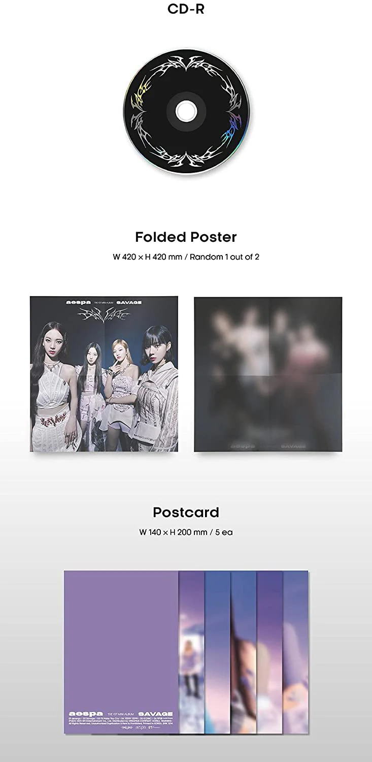 AESPA - Savage Digipack ver. [SYNK DIVE ver.] (1st Mini Album) Album+Extra Photocards Set - Image 4