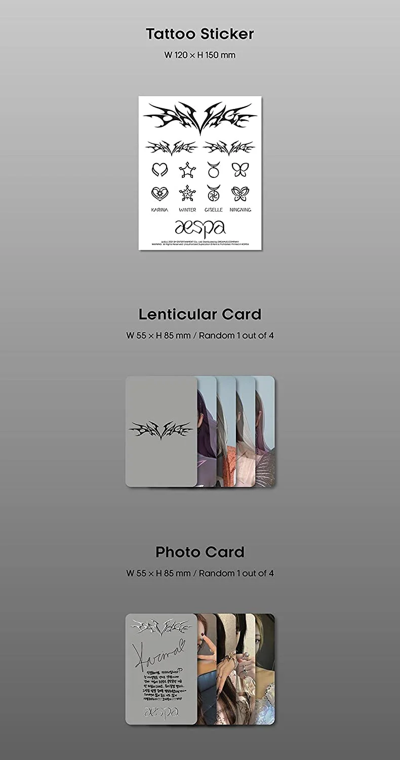 AESPA - Savage Digipack ver. [SYNK DIVE ver.] (1st Mini Album) Album+Extra Photocards Set - Image 5
