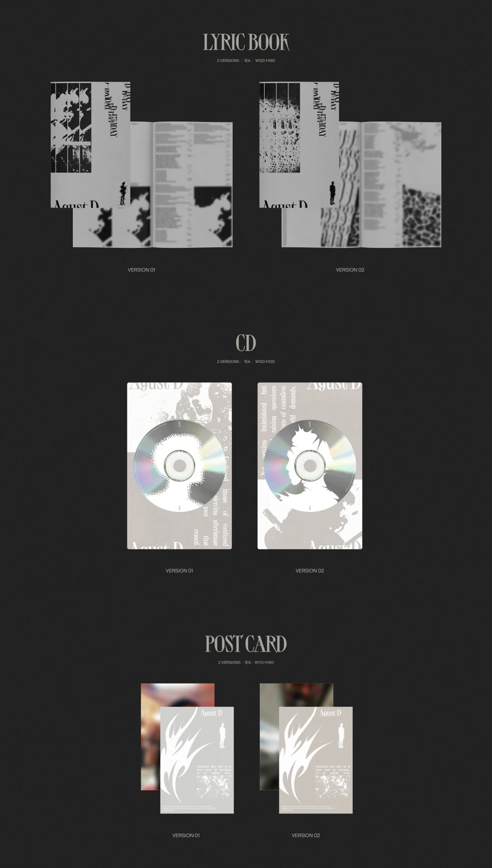 Agust D SUGA - D-DAY [2 Standard Albums+Weverse Album SET] + Acrylic Keyring - Image 4