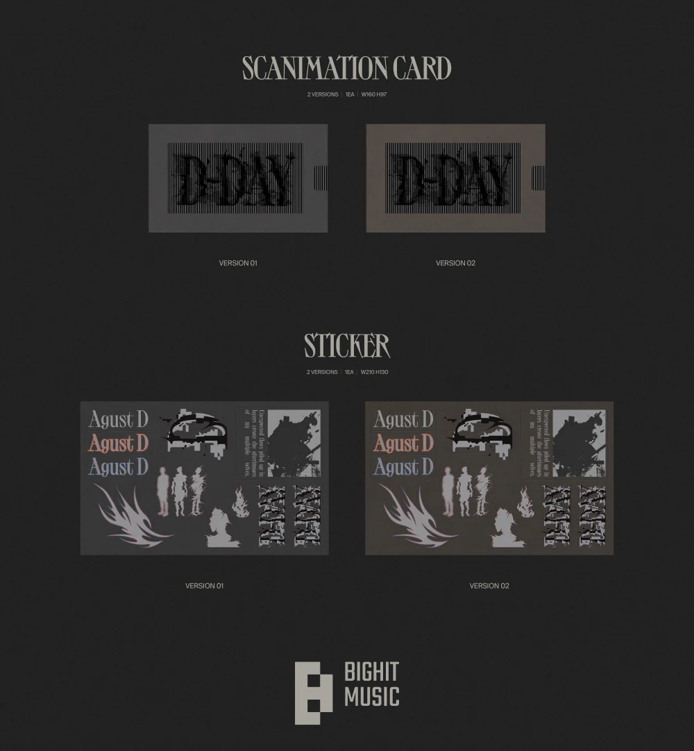 Agust D SUGA - D-DAY [2 Standard Albums+Weverse Album SET] + Acrylic Keyring - Image 6