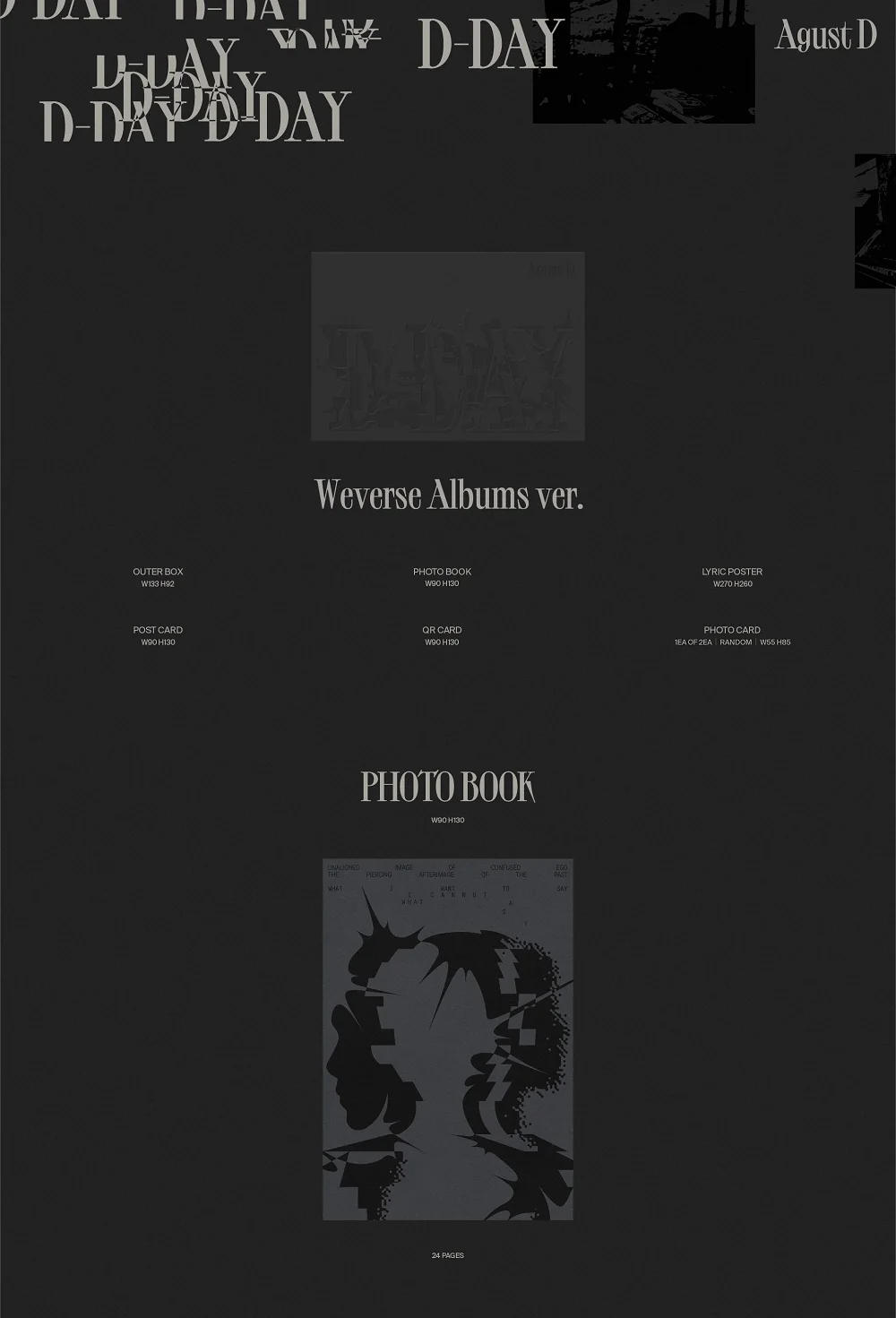 Agust D SUGA - D-DAY [2 Standard Albums+Weverse Album SET] + Acrylic Keyring - Image 7
