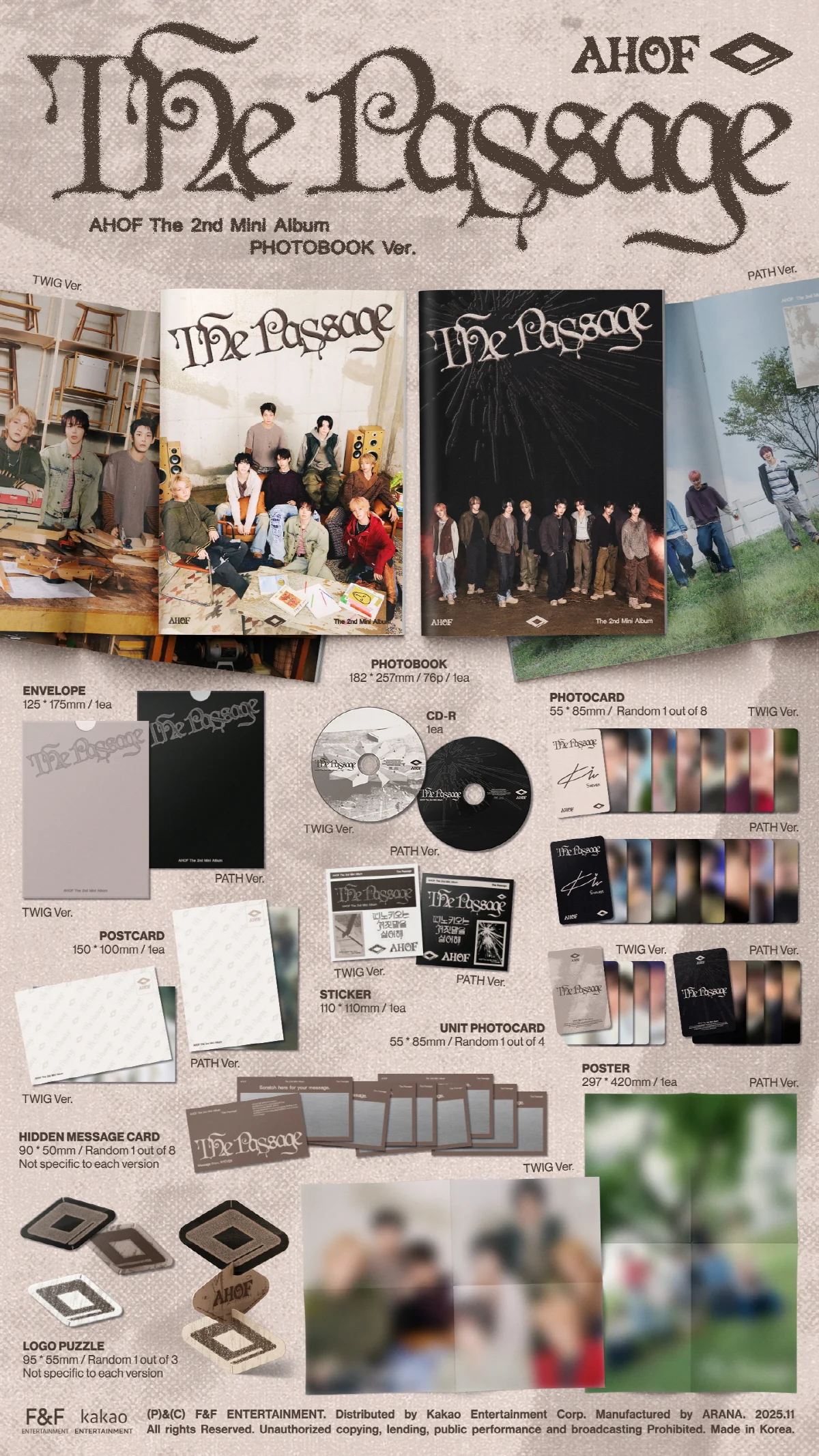 Ahof - 2nd Mini Album The Passage Photobook version CD - Image 2