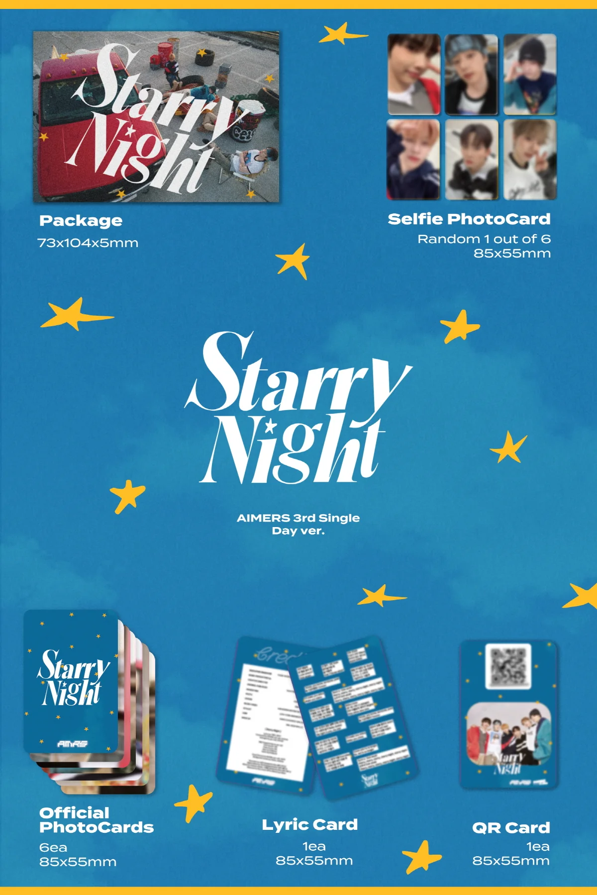 Aimers - 3rd Single Album Starry Night QR Card Album - Image 2