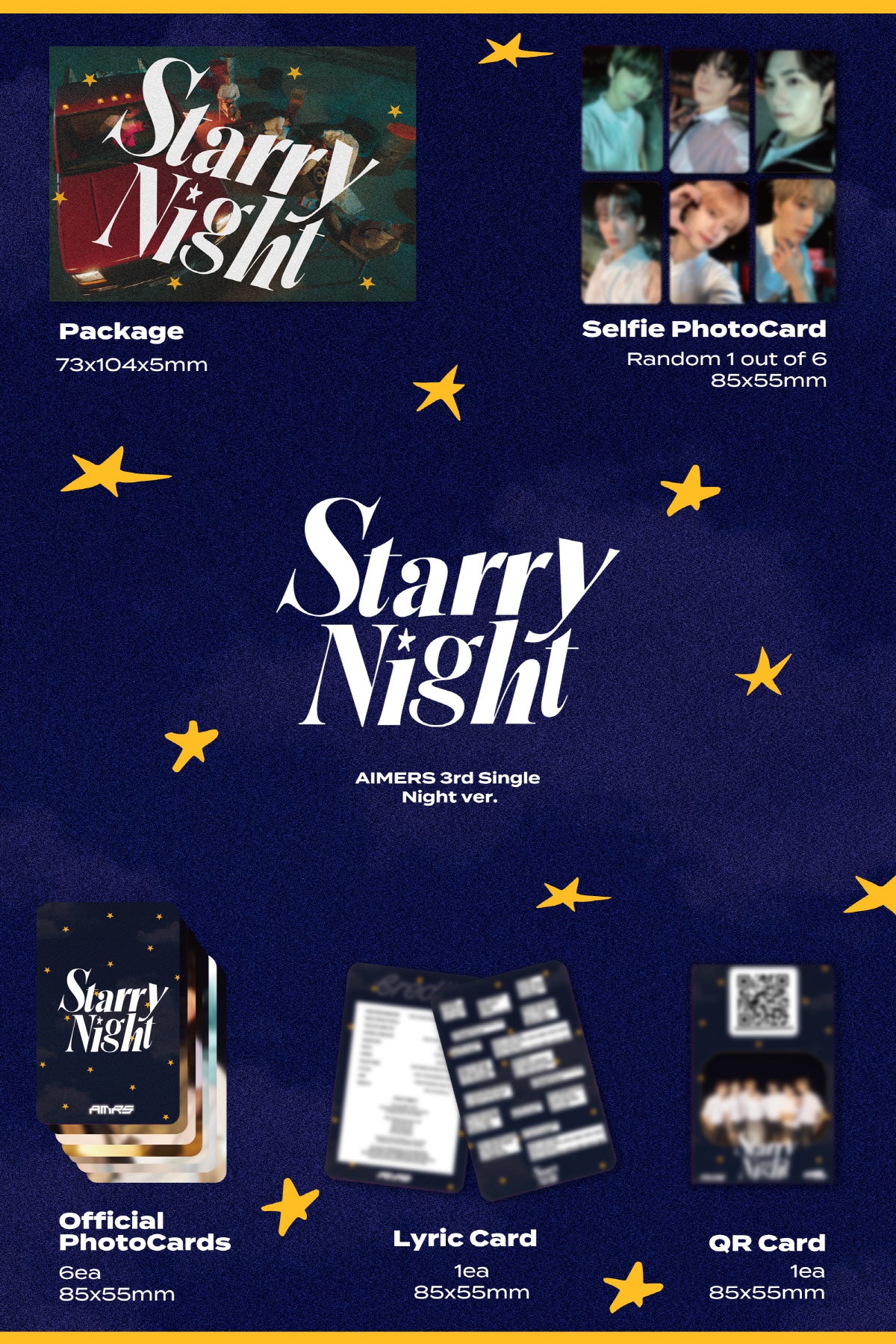Aimers - 3rd Single Album Starry Night QR Card Album - Image 3