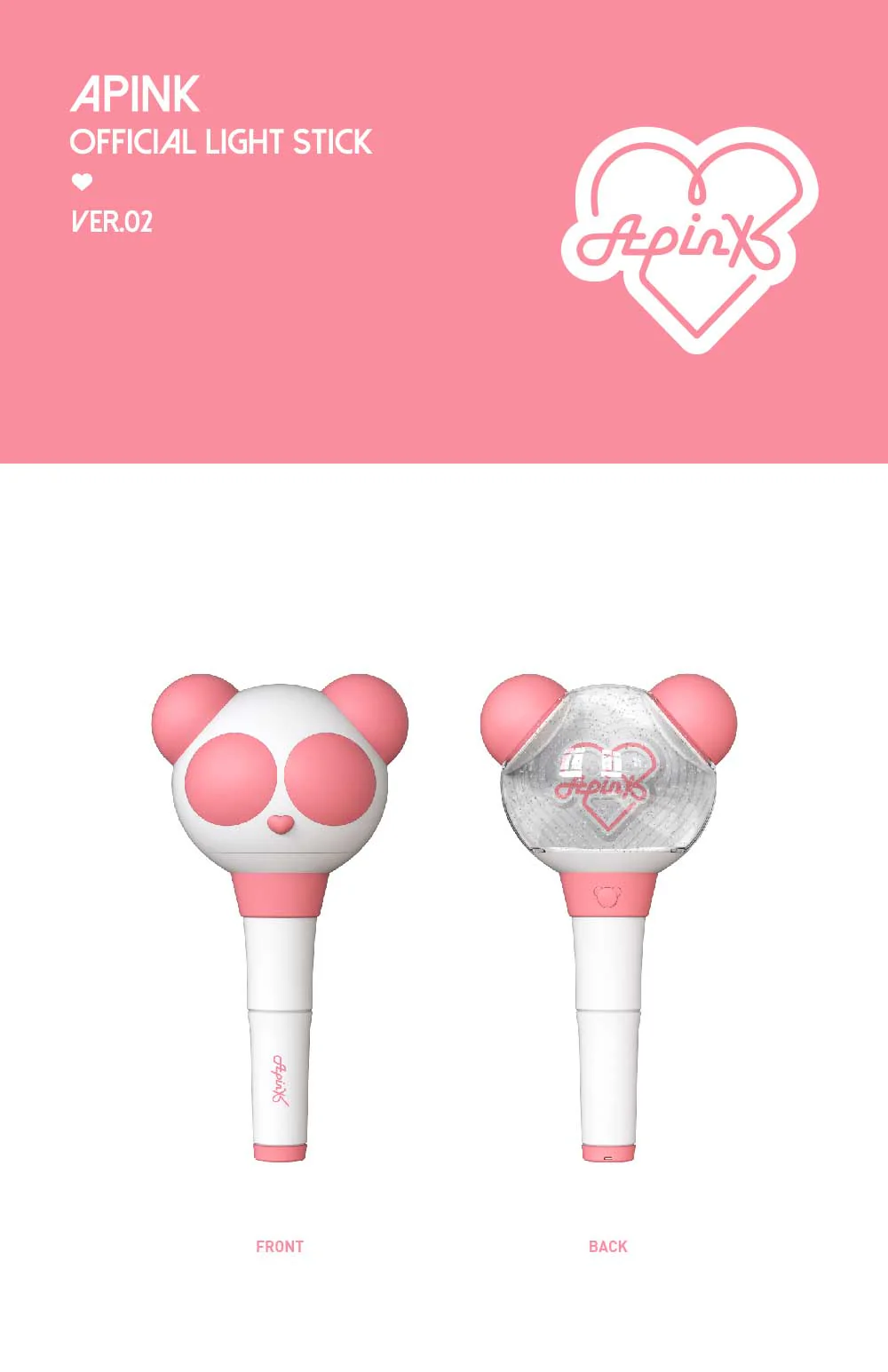 APINK - OFFICIAL LIGHT STICK VER.2+Extra Photocard Set - Image 2