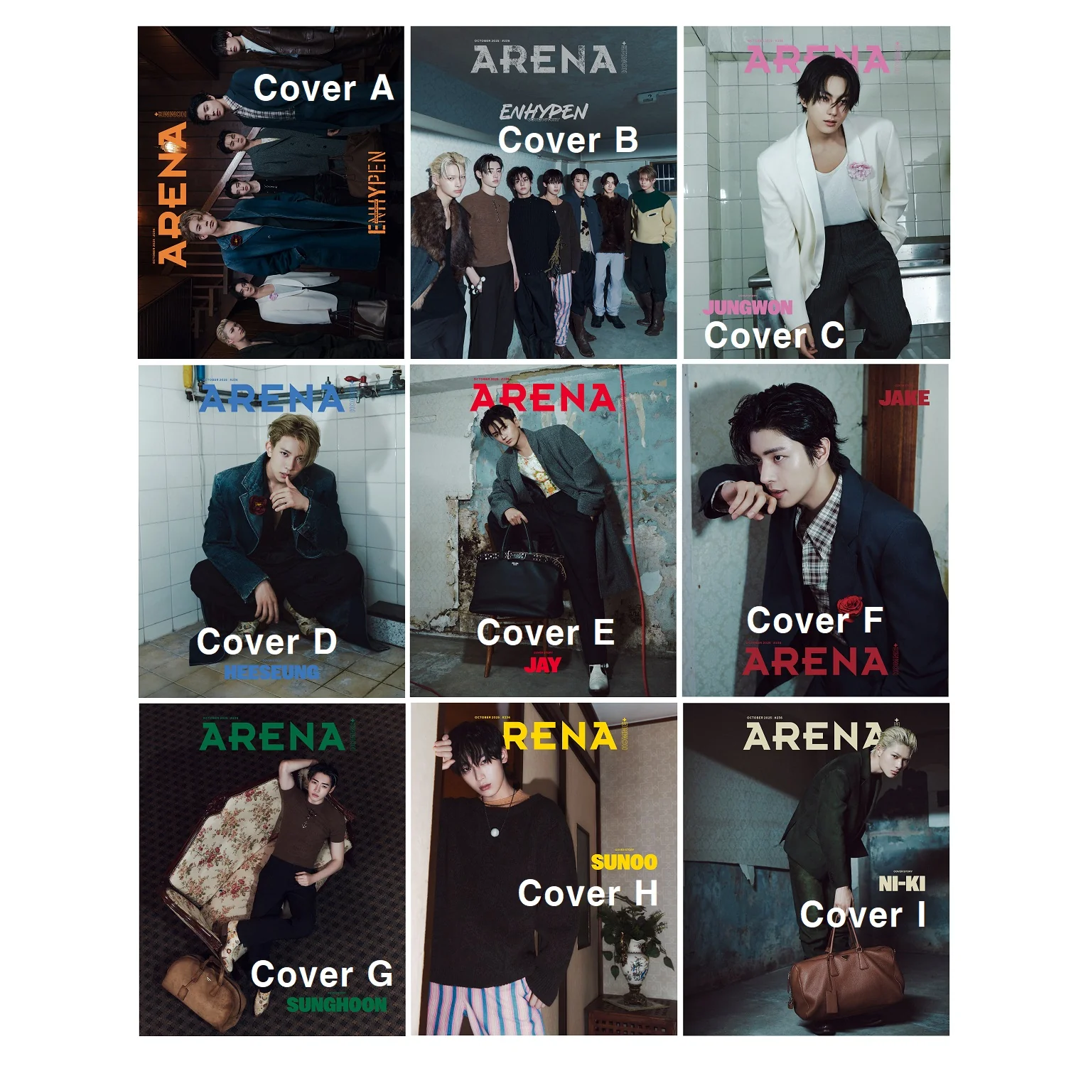 ARENA HOMME+ Korea Magazine October 2025 ENHYPEN