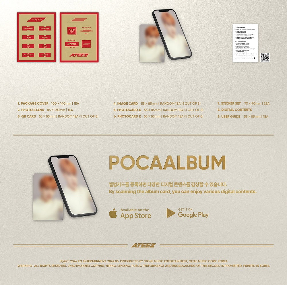 ATEEZ - 10th Mini Album Golden Hour : Part.1 Pocaalbum version - Image 3