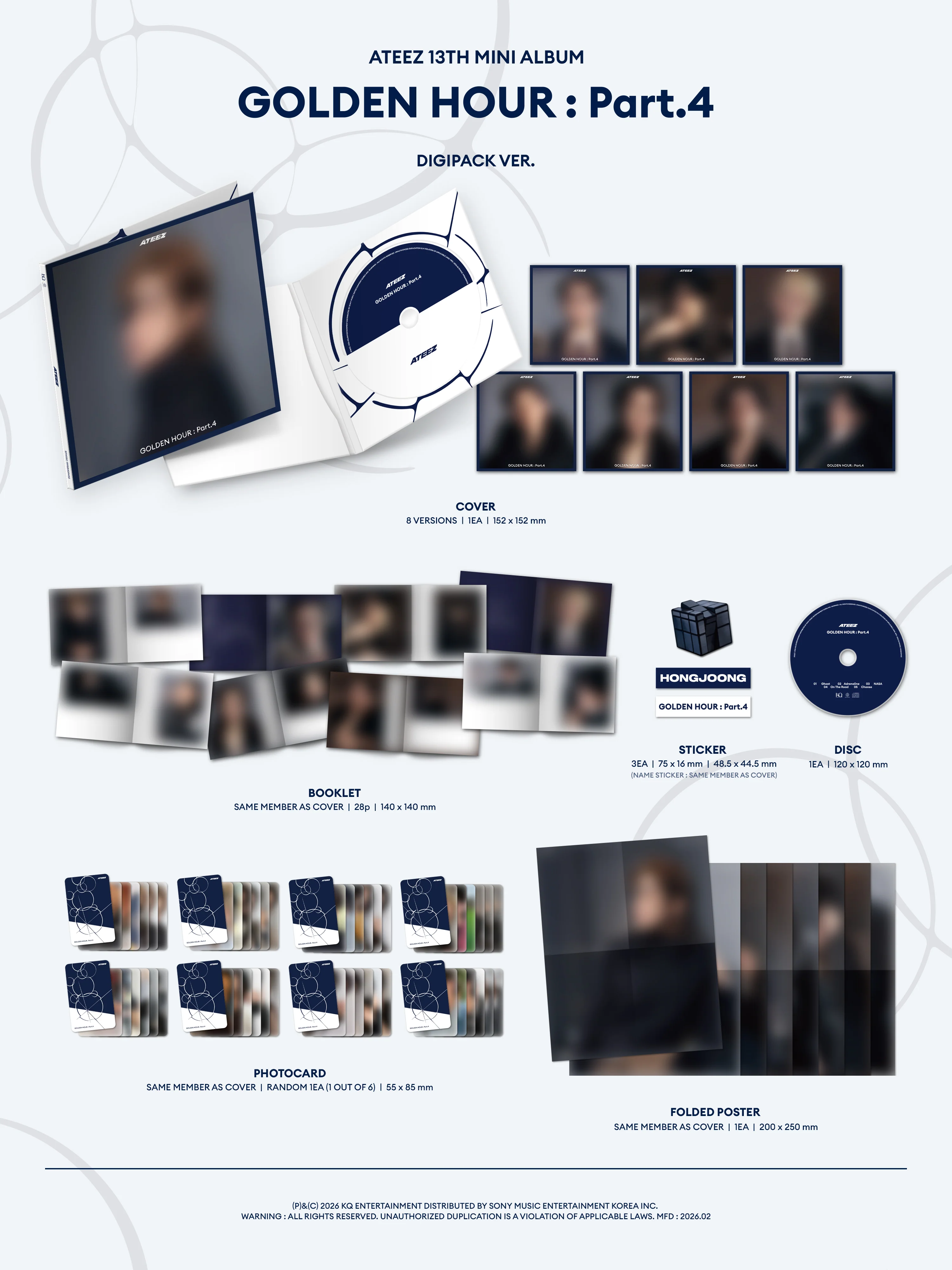 Ateez - 13th Mini Album Golden Hour Part. 4 Digipack Random version CD - Image 3