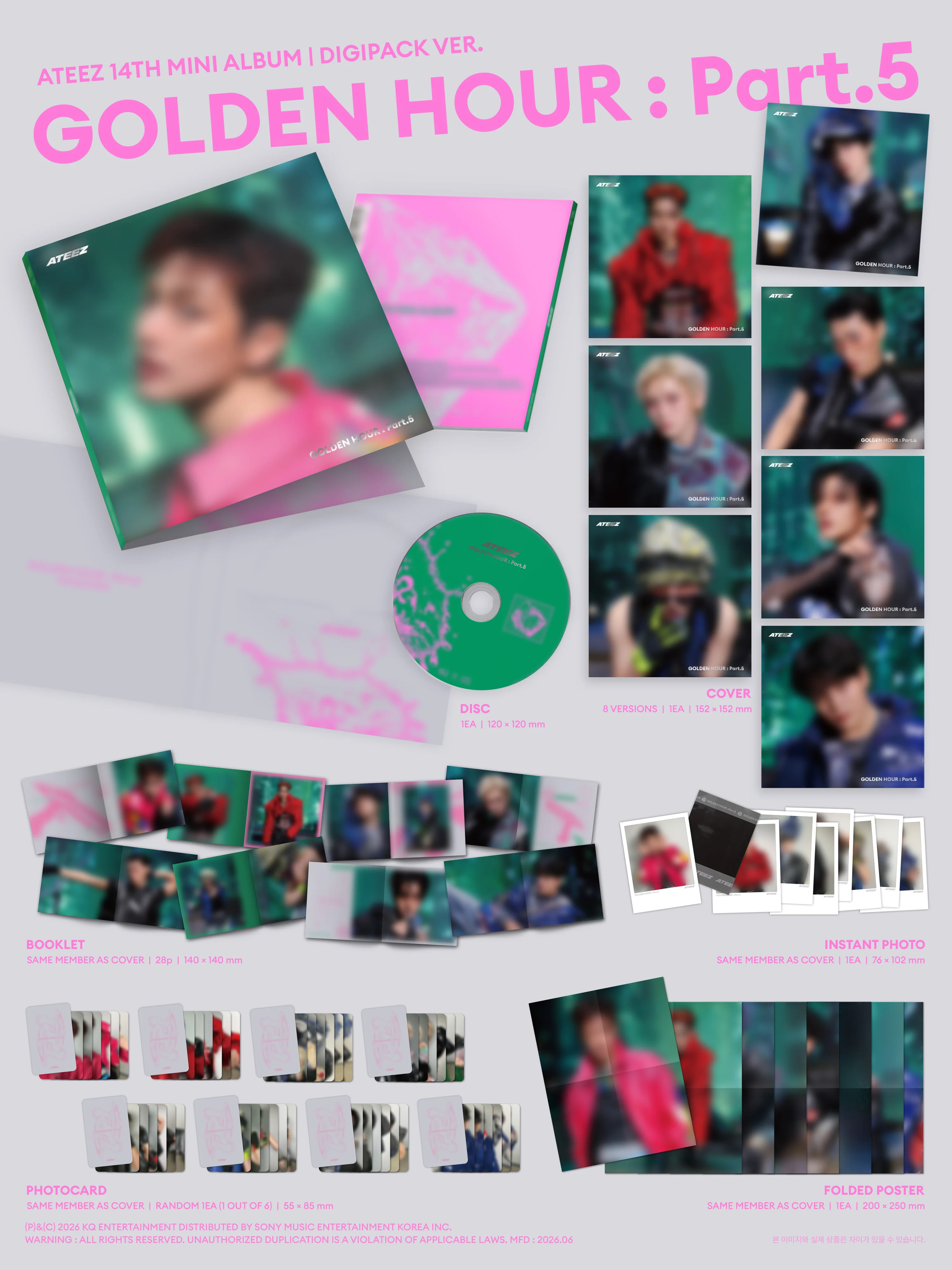 Ateez - 14th Mini Album Golden Hour: Part.5 Digipack ver. CD - Image 2