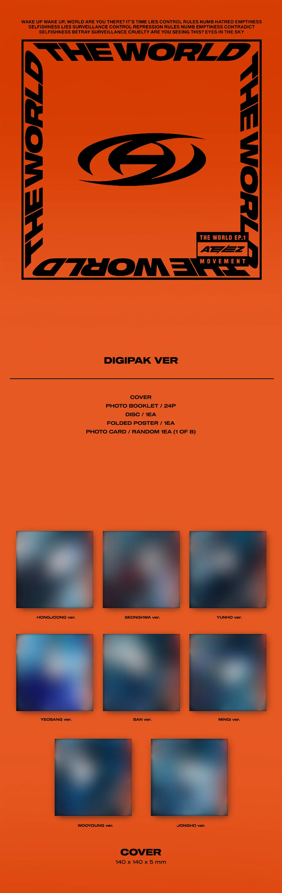 ATEEZ - THE WORLD EP.1 : MOVEMENT [Digipak / Cover Selectable] - Image 2