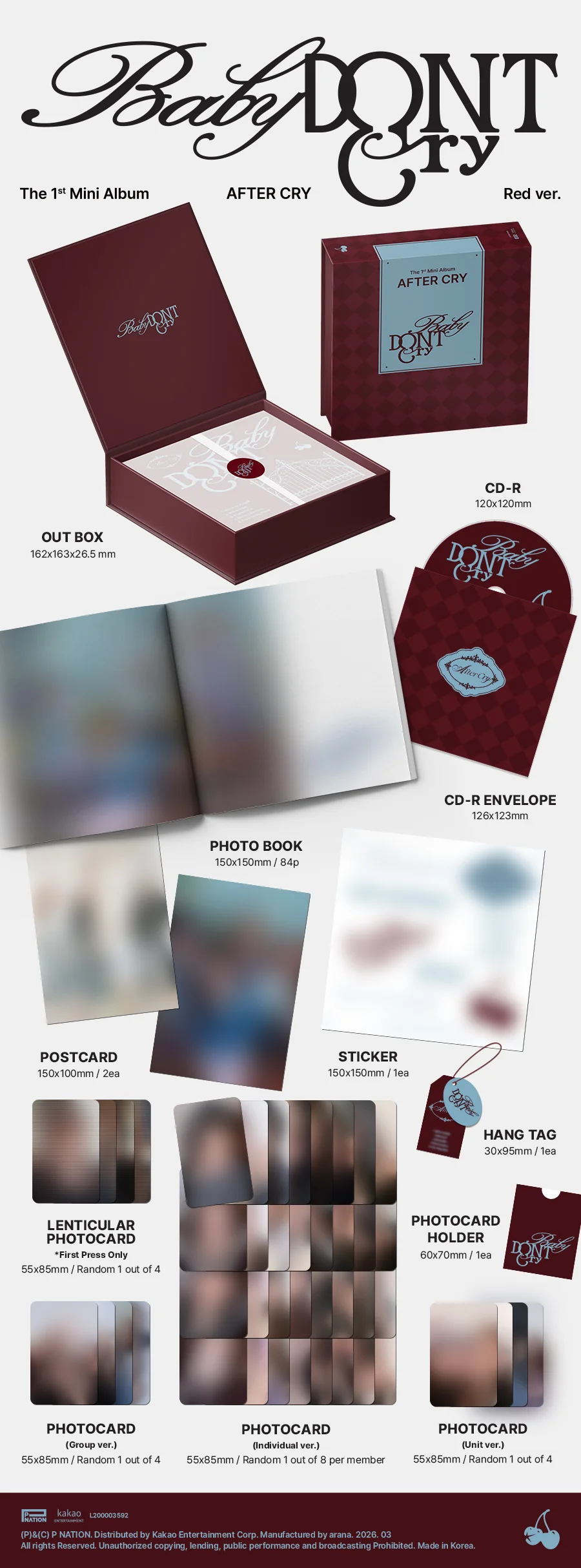 Baby DONT Cry - 1st Mini Album AFTER CRY - Image 3