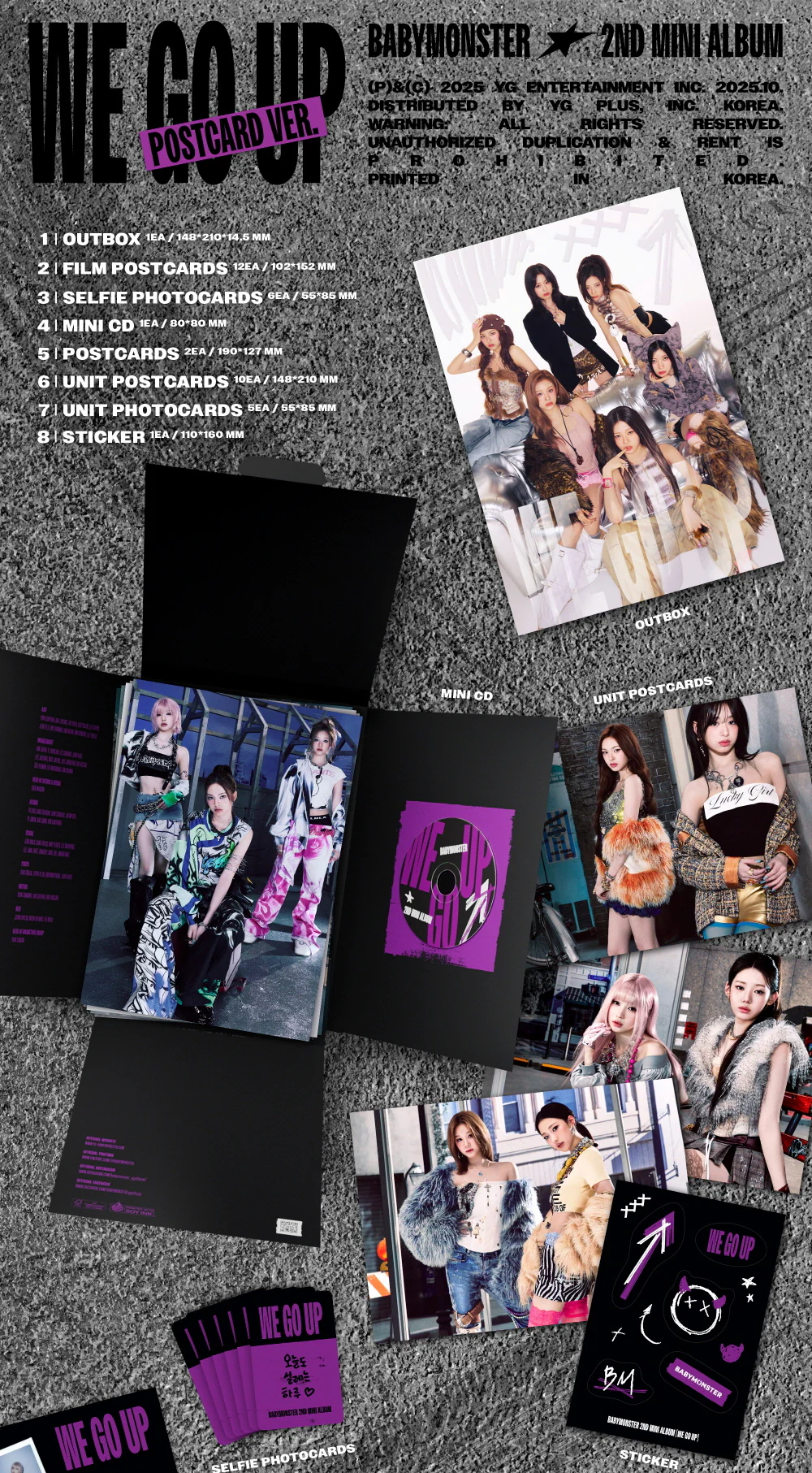 BABYMONSTER - 2nd Mini Album WE GO UP [POSTCARD Ver.] - Image 2