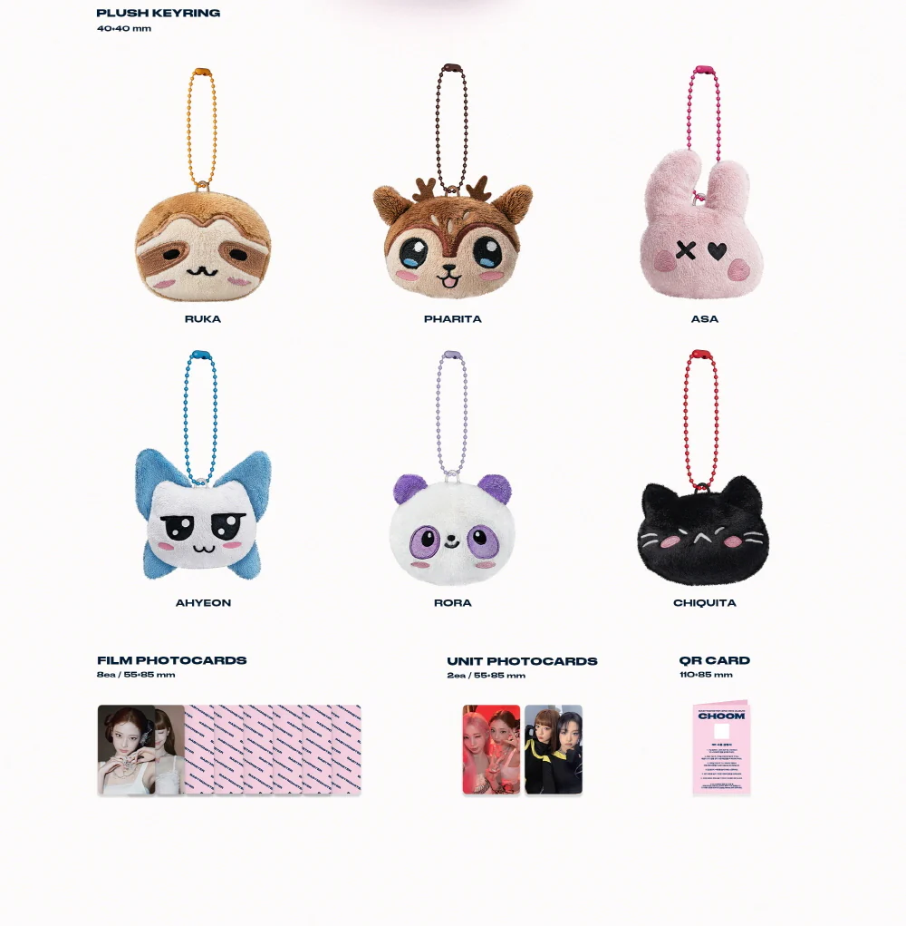 Babymonster - 3rd Mini Album Choom Plush Keyring version+Extra Photocards Set - Image 3