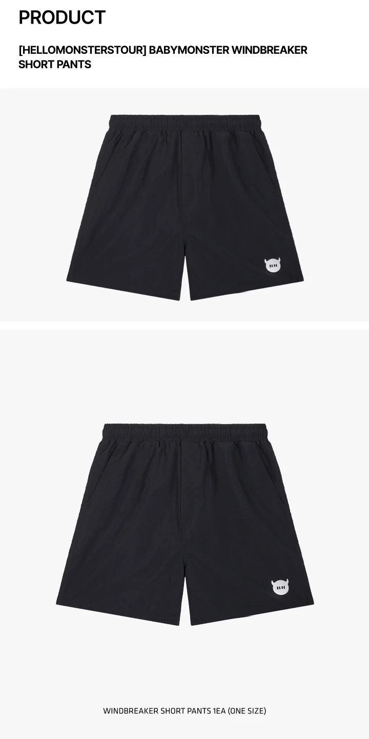BABYMONSTER HELLO MONSTERS TOUR Official MD - WINDBREAKER SHORT PANTS - Image 2