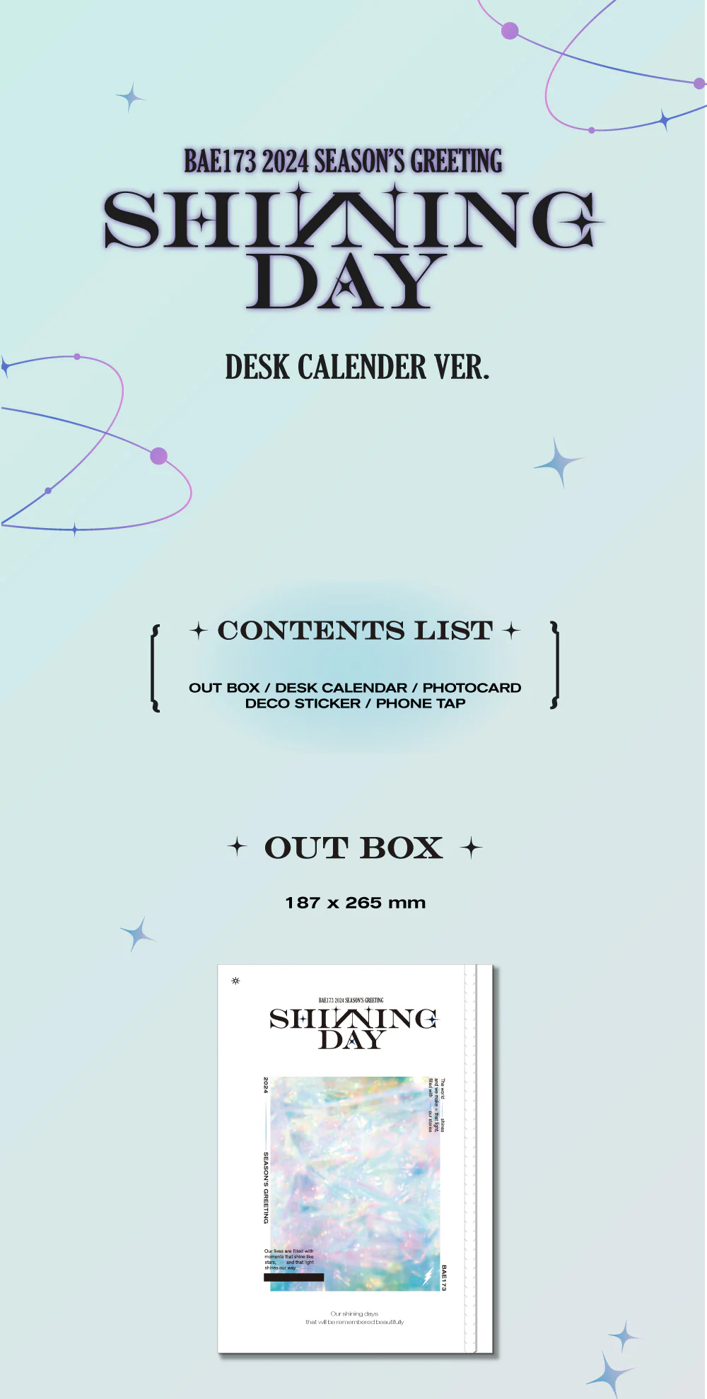 BAE173 - 2024 SEASON'S GREETINGS [SHINNING DAY] - DESK CALENDAR ver. + P.O.B - Image 2