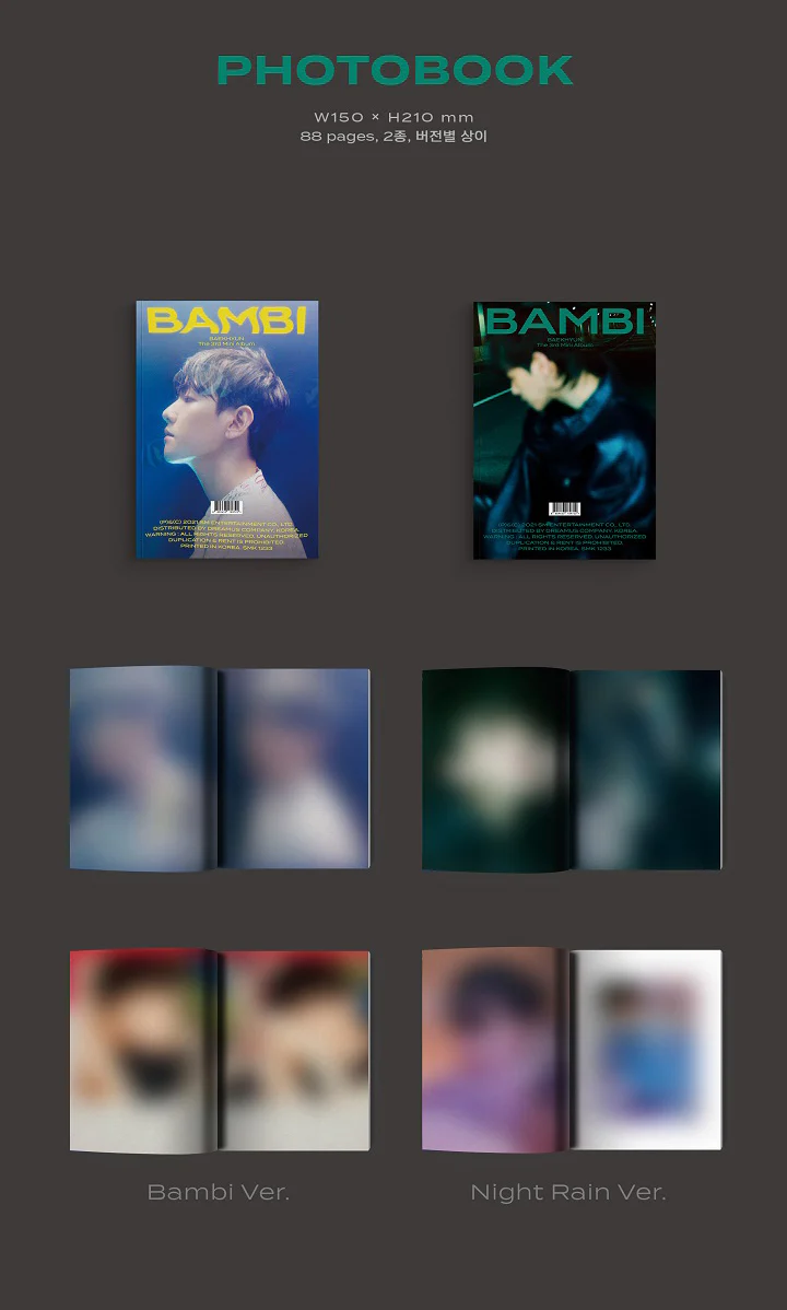 BAEKHYUN EXO - 3rd Mini Album Bambi Photobook Random version CD - Image 4