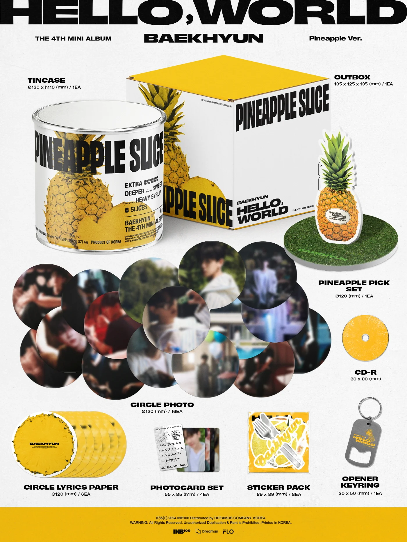 BAEKHYUN EXO - Hello, World [Pineapple Ver.] First Press Limited Edition - Image 2