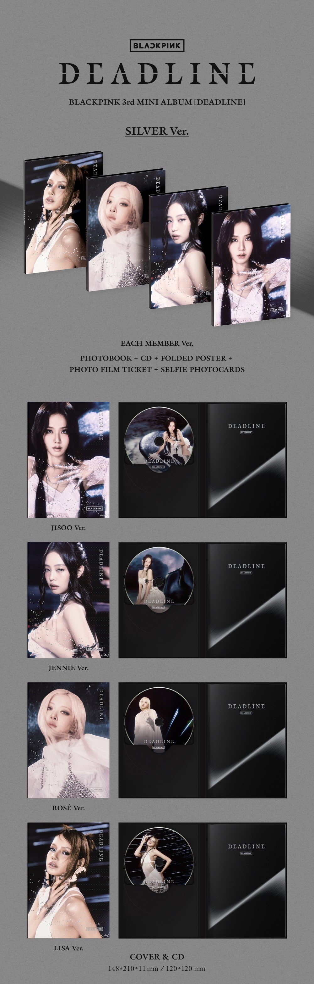 BLACKPINK - 3rd Mini Album DEADLINE [SILVER Ver.] - Image 2