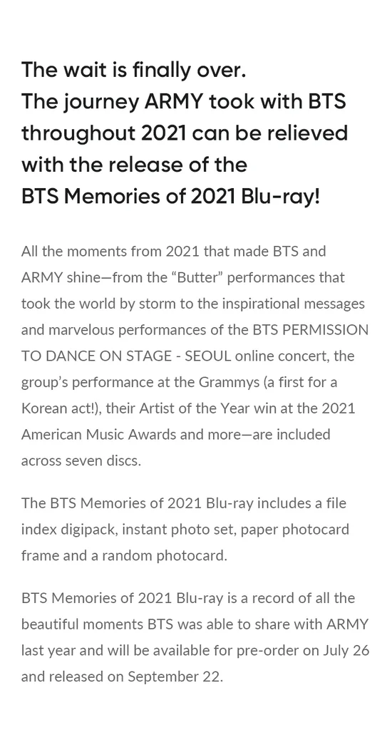 [Blu-ray] BTS - Memories of 2021 Blu-ray - Image 6