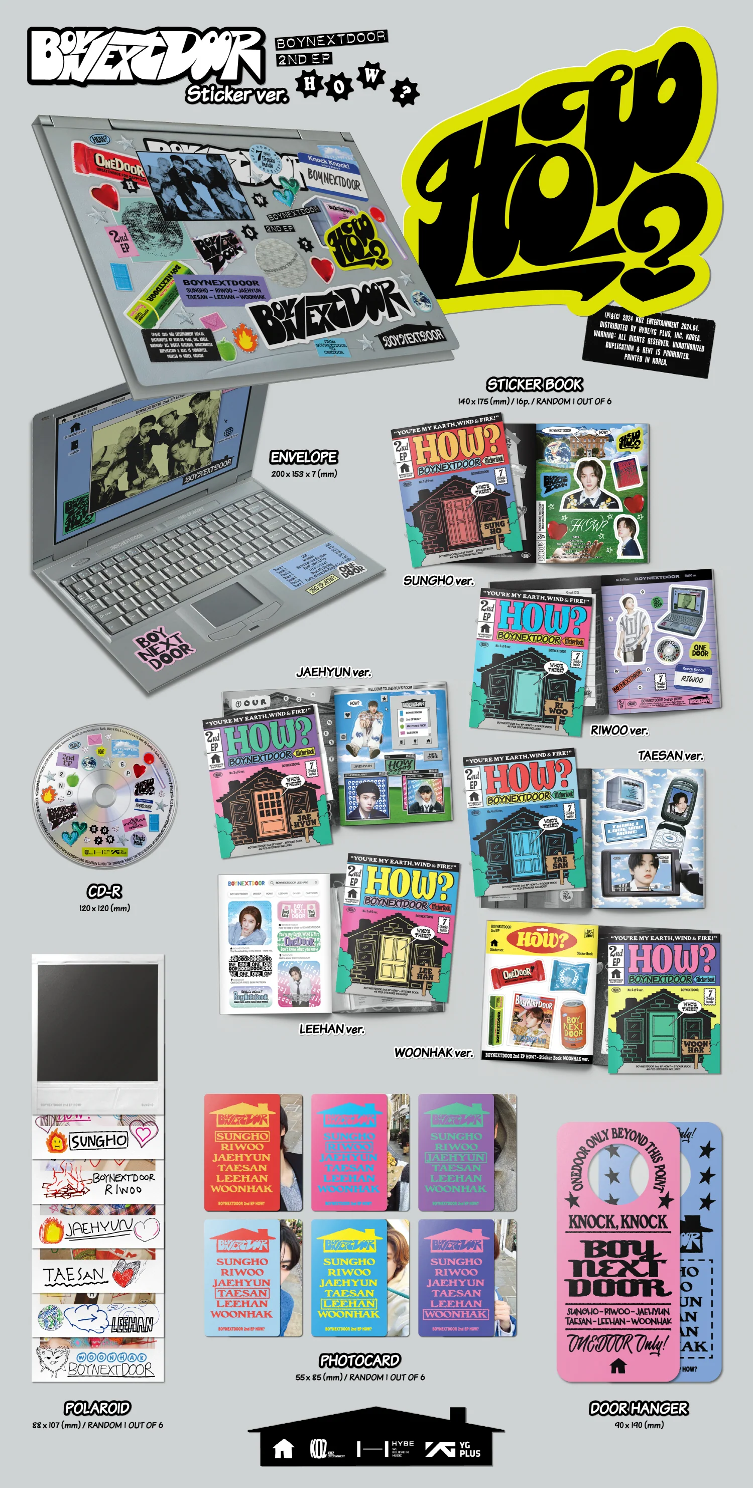 BOYNEXTDOOR - 2nd EP HOW? [Sticker ver.] Album - Image 2