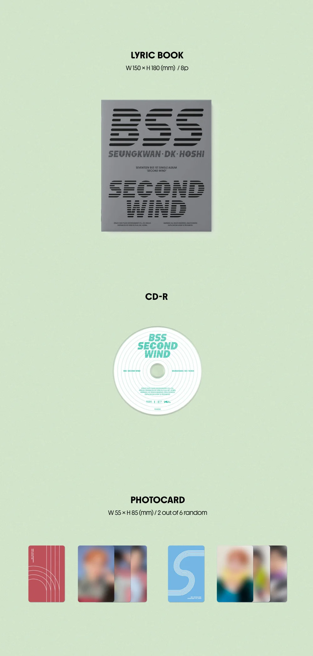 BSS BooSeokSoon (SEVENTEEN) - 1st Single Album SECOND WIND CD + Extra Photocards - Image 4
