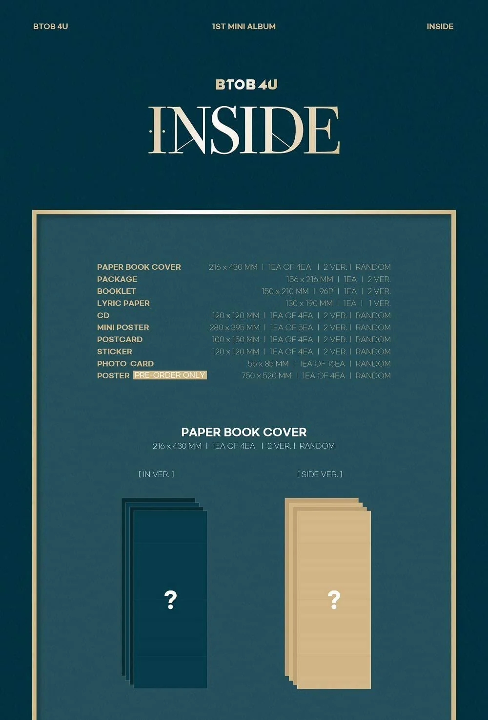 BTOB 4U - Inside Album+Extra Photocards Set (Random ver.) - Image 2