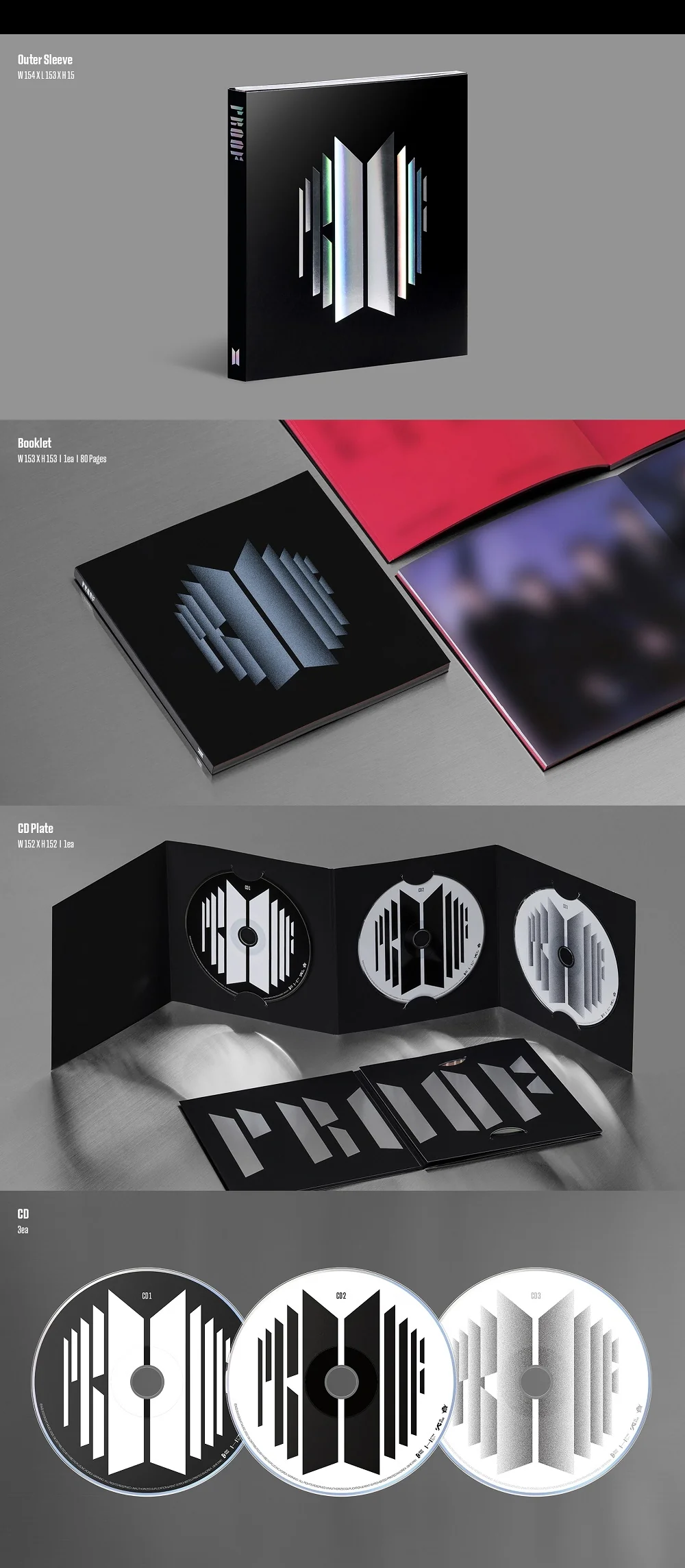BTS BANGTAN BOYS - Proof Standard+Compact Edition SET [BTS Anthology Album] 6CD+1Folded Poster+KPOP MARKET LIMITED EXTRA PHOTOCARDS SET - Image 3
