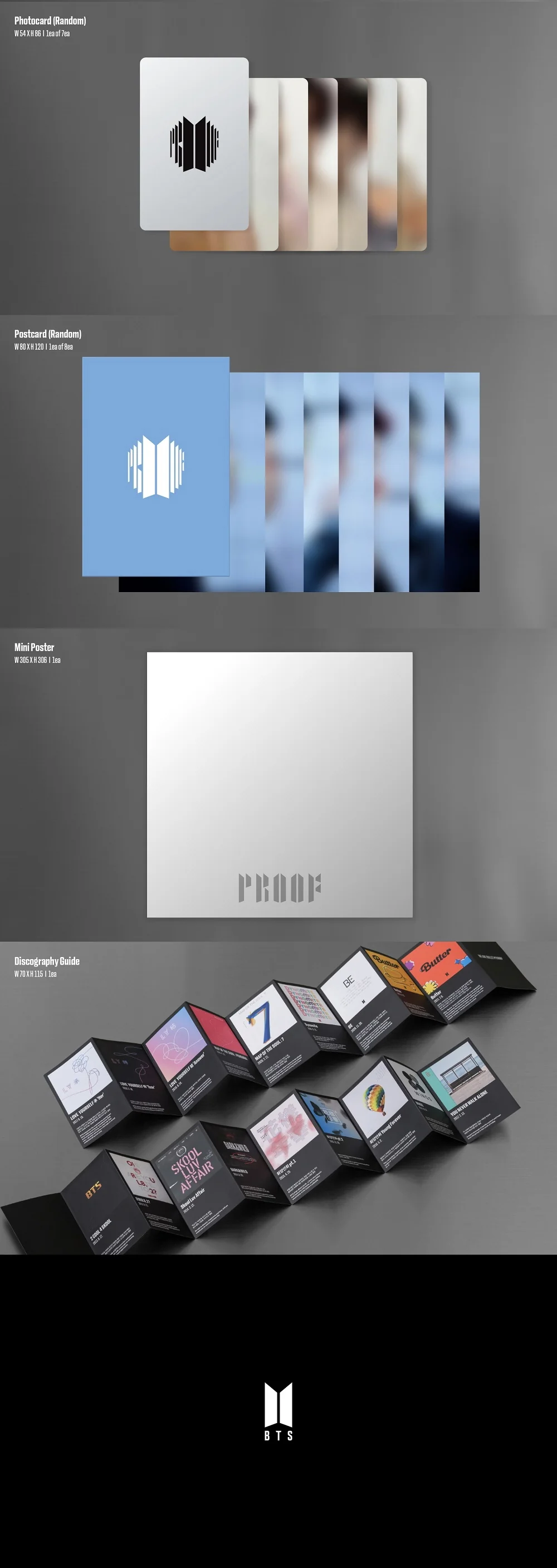 BTS BANGTAN BOYS - Proof Standard+Compact Edition SET [BTS Anthology Album] 6CD+1Folded Poster+KPOP MARKET LIMITED EXTRA PHOTOCARDS SET - Image 4