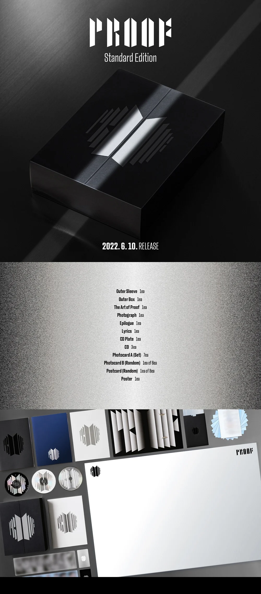 BTS BANGTAN BOYS - Proof Standard+Compact Edition SET [BTS Anthology Album] 6CD+1Folded Poster+KPOP MARKET LIMITED EXTRA PHOTOCARDS SET - Image 5