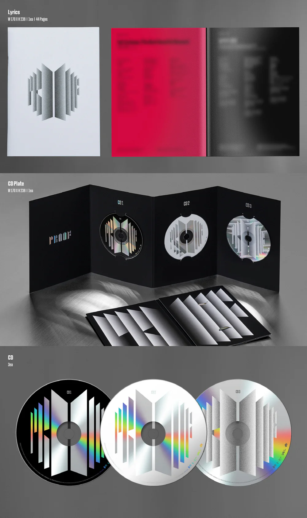 BTS Bangtan Boys - Proof Standard Edition [BTS Anthology Album] CD+Folded Poster+KPOP MARKET LIMITED EXTRA PHOTOCARDS SET - Image 5