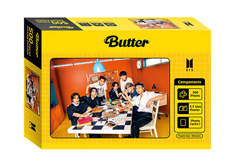 BTS - JIGSAW PUZZLE 500pcs [BUTTER 1] + On Pack Poster + Photocard