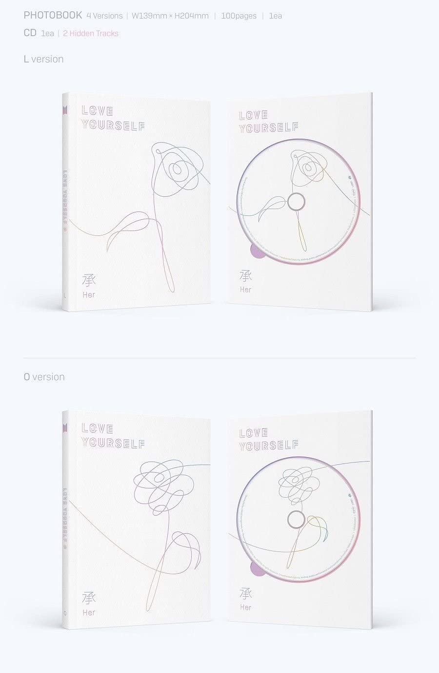 BTS - LOVE YOURSELF 承 Her (5th mini) Album+Extra Photocard Set - Image 3