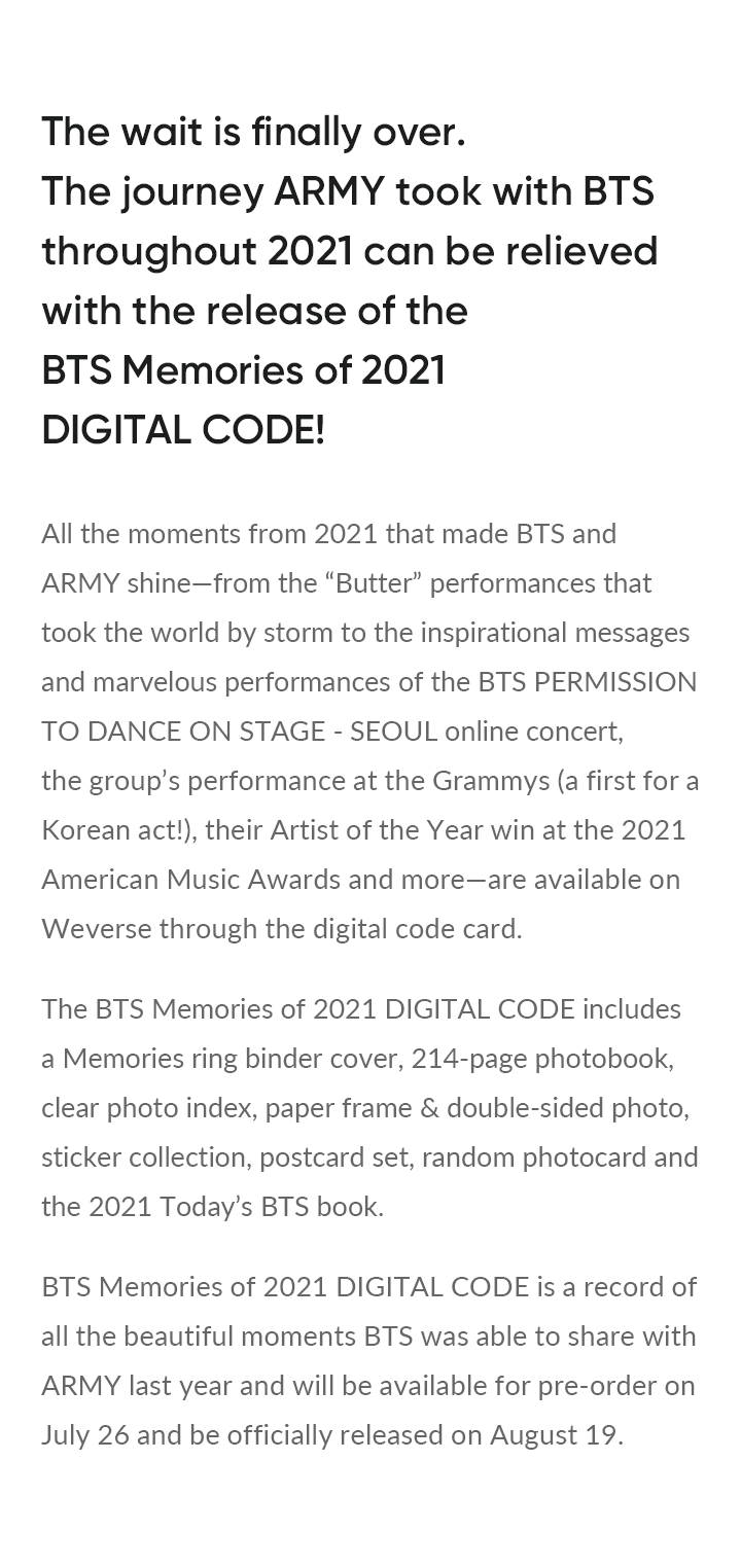 BTS - Memories of 2021 DIGITAL CODE - Image 7