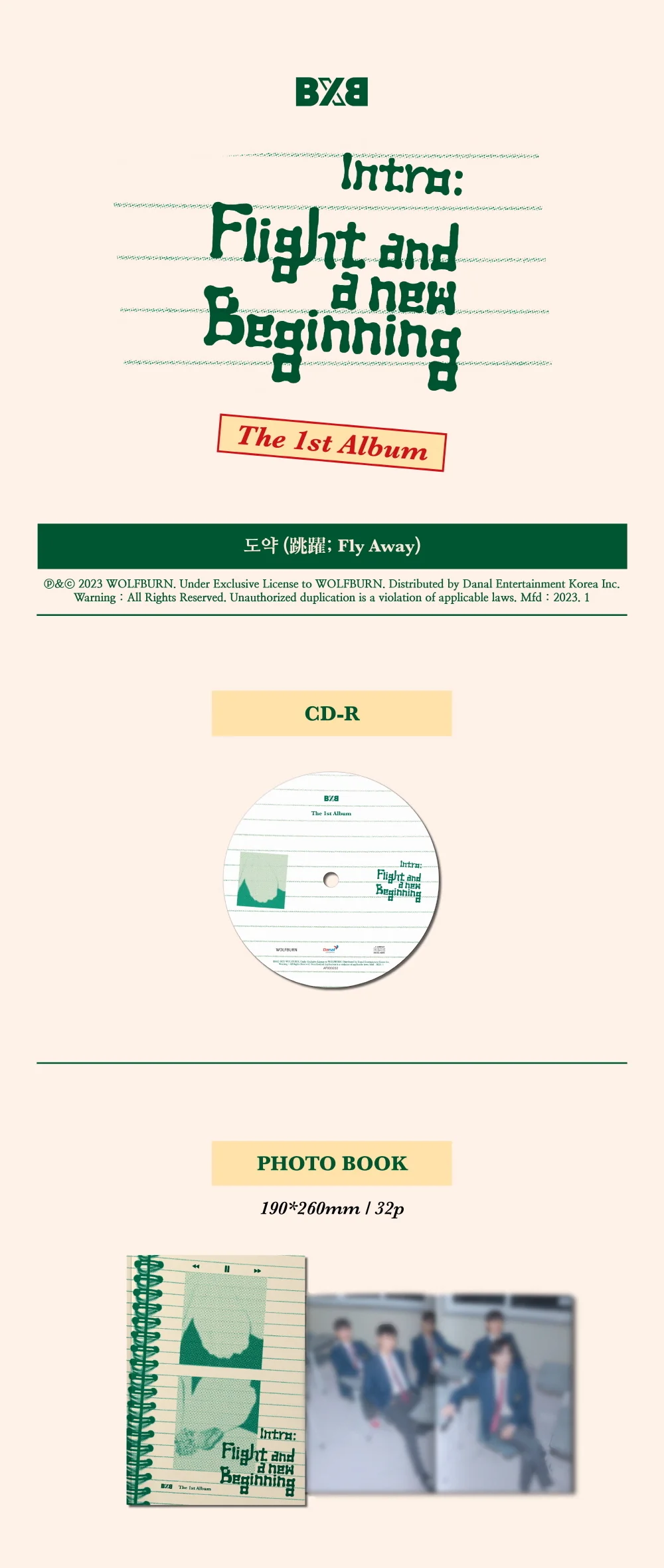 BXB - 1st Single Album Intro: Flight and a new beginning CD - Image 2