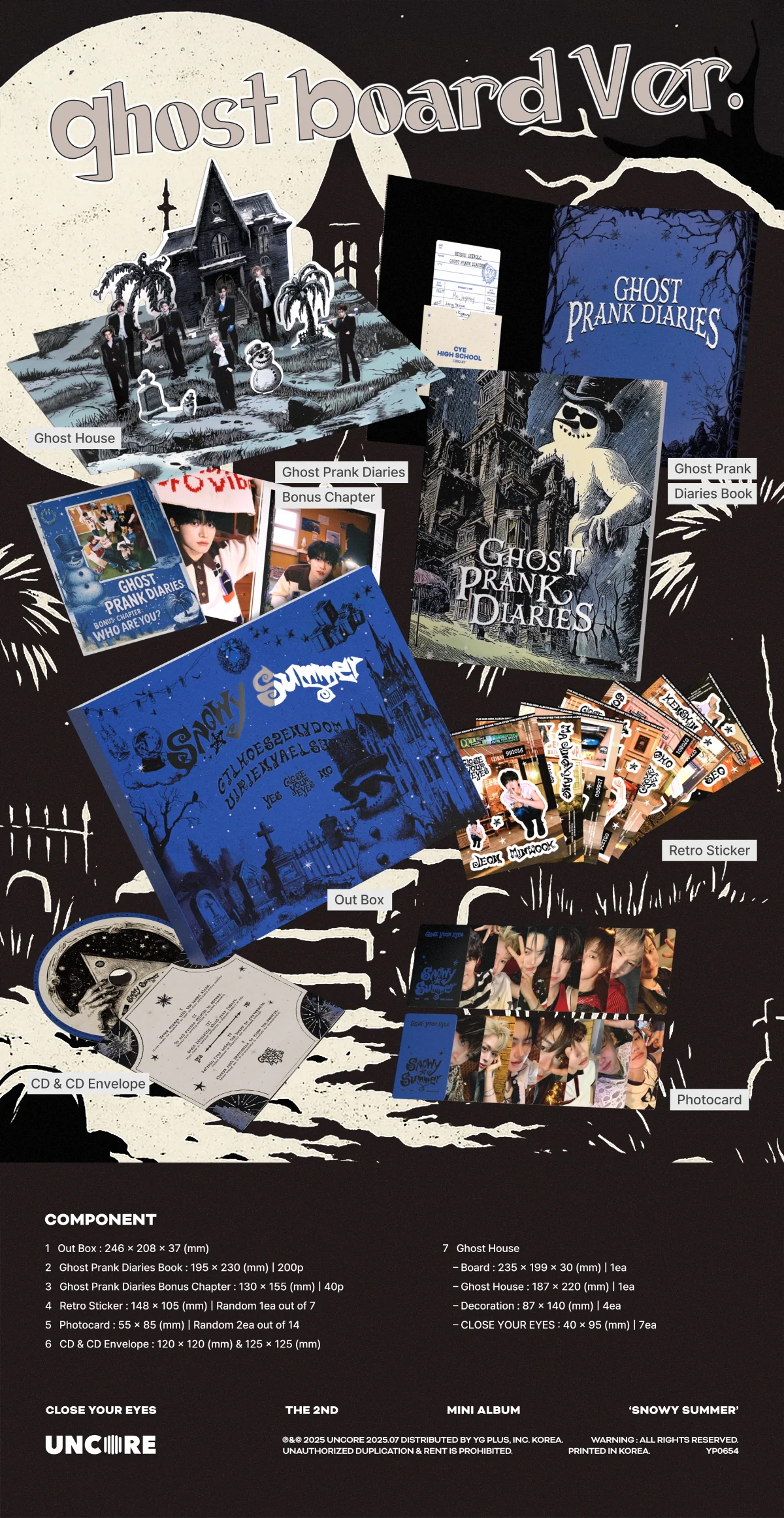 CLOSE YOUR EYES - 2nd Mini Album Snowy Summer [Ghost Board Ver.] - Image 2