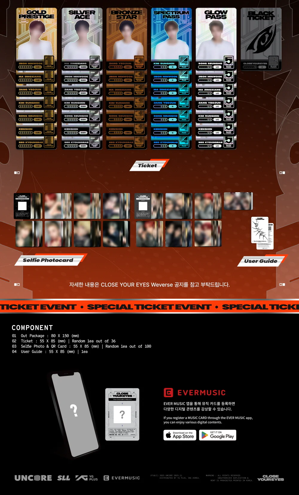 CLOSE YOUR EYES - 3rd Mini Album blackout [ticket ver.] - Image 3