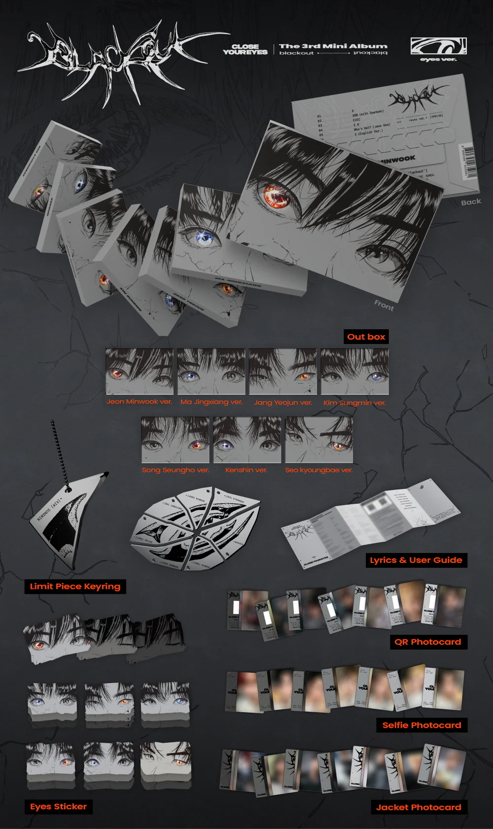 CLOSE YOUR EYES - 3rd Mini Album blackout [eyes ver.] - Image 2