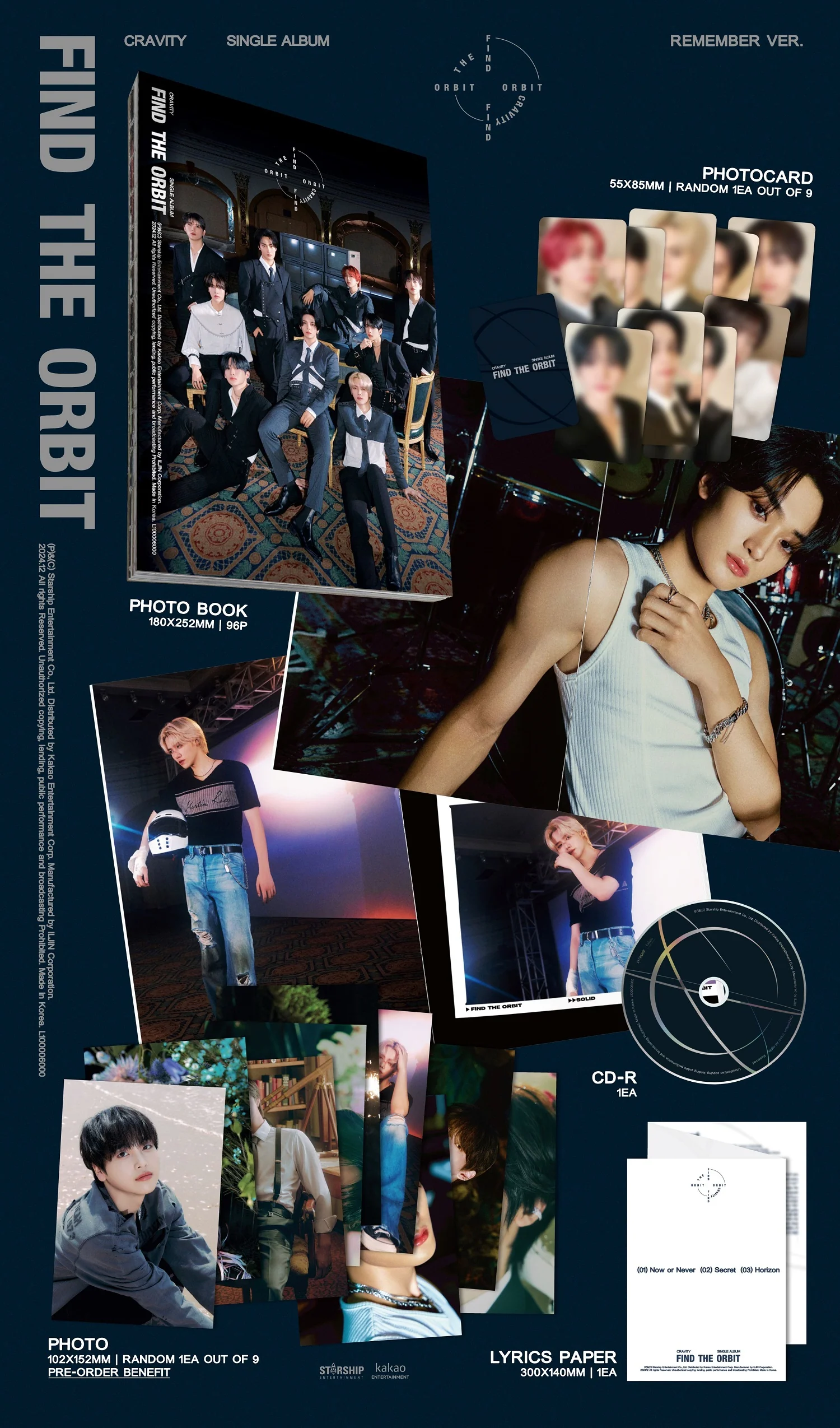 Cravity - 1st Single Album Find The Orbit Special Edition Remember version CD+Pre-Order Gift - Image 2
