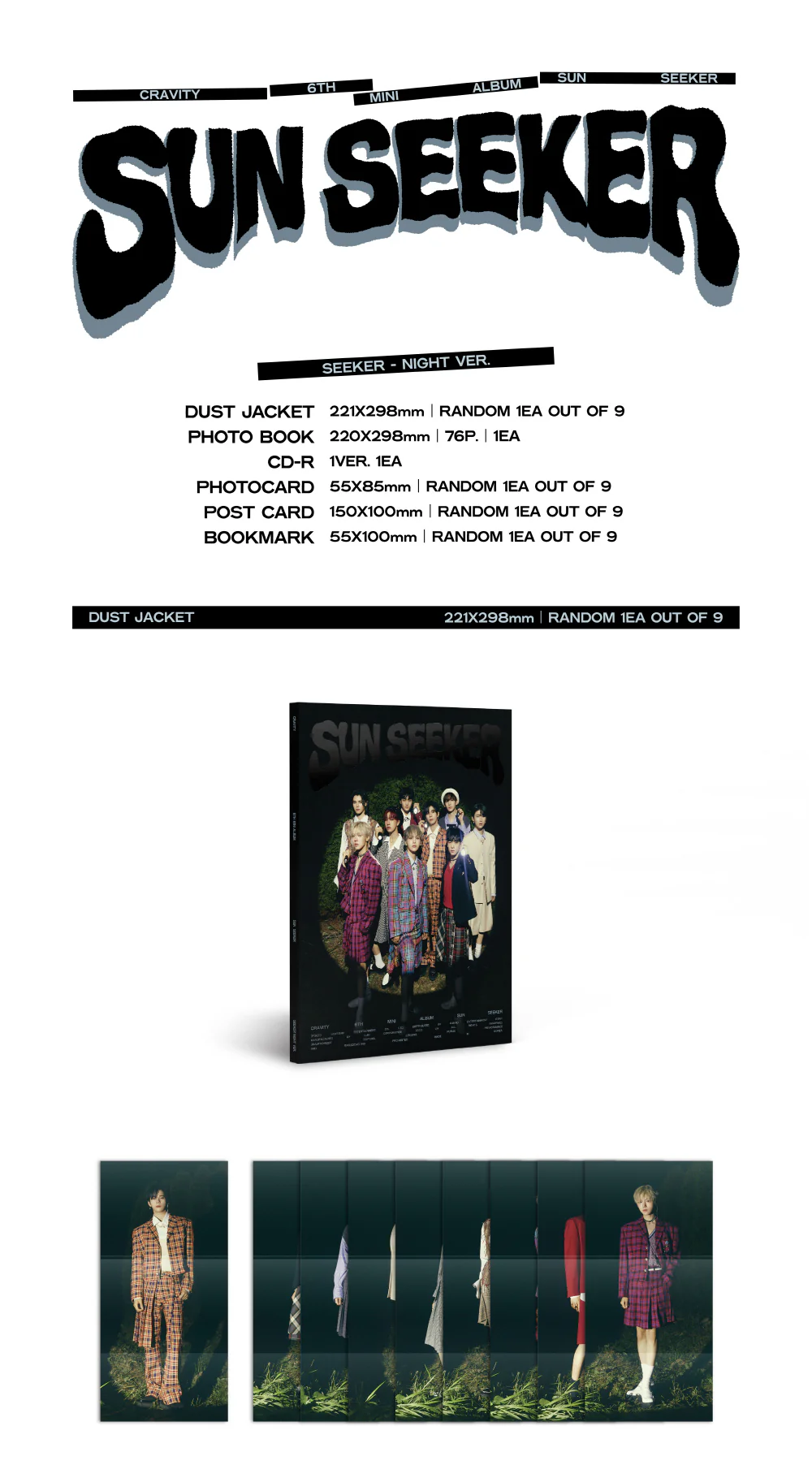CRAVITY - 6th Mini Album SUN SEEKER [SEEKER - night version] CD - Image 2