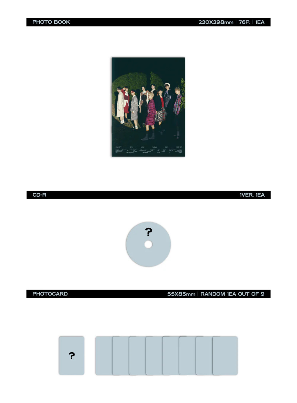 CRAVITY - 6th Mini Album SUN SEEKER [SEEKER - night version] CD - Image 3