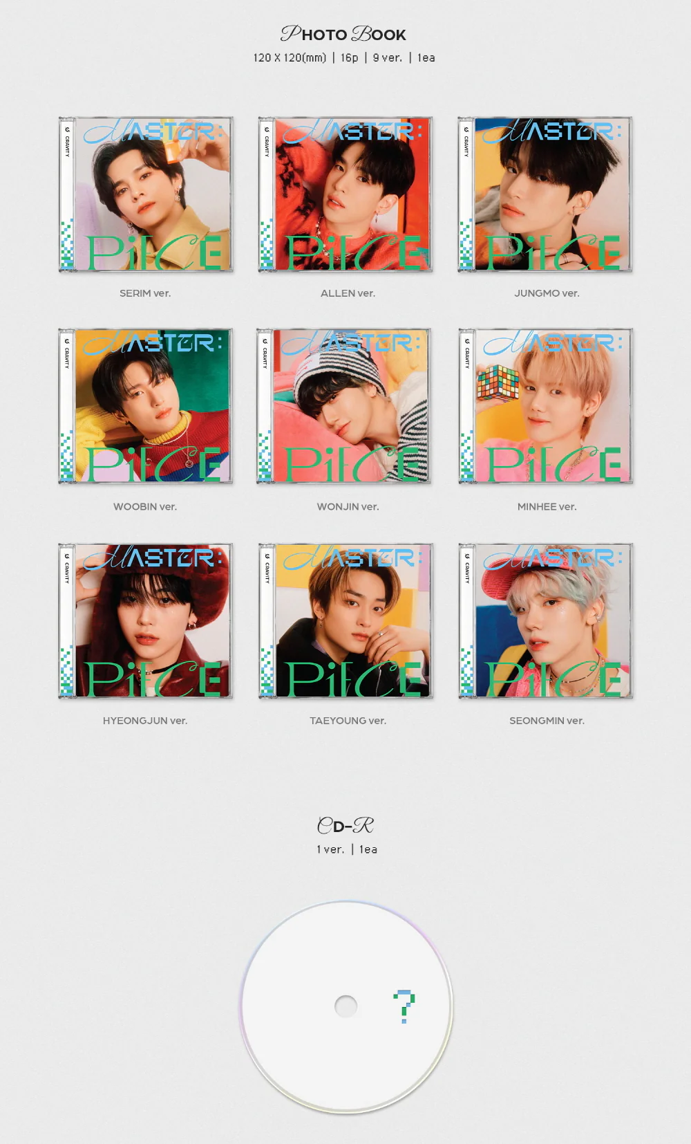 CRAVITY - MASTER:PIECE MASTER PIECE Jewel Limited Ver. CD+Extra Photocards - Image 3