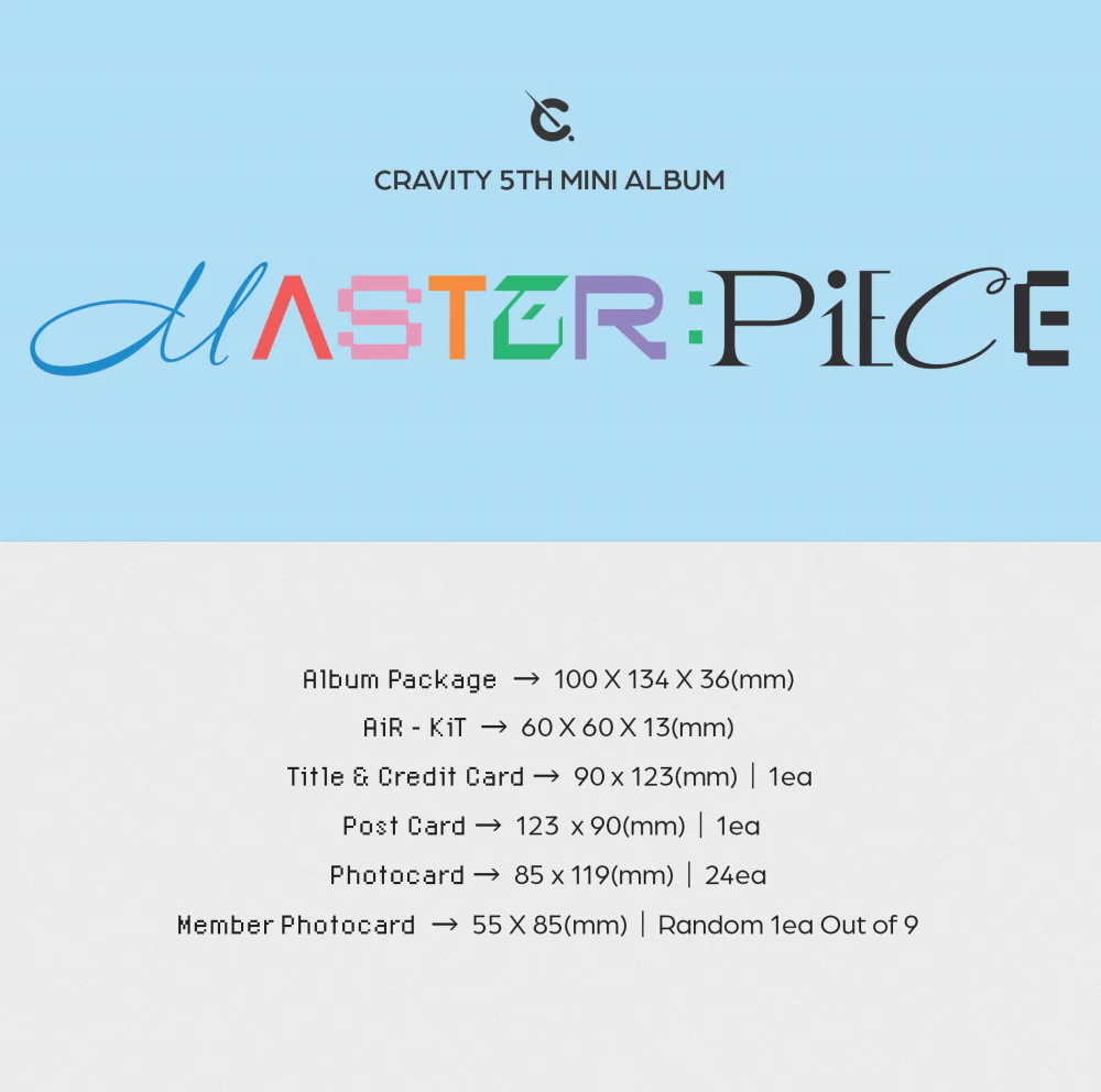 CRAVITY - MASTER:PIECE MASTER PIECE KiT Album+Extra Photocards - Image 2