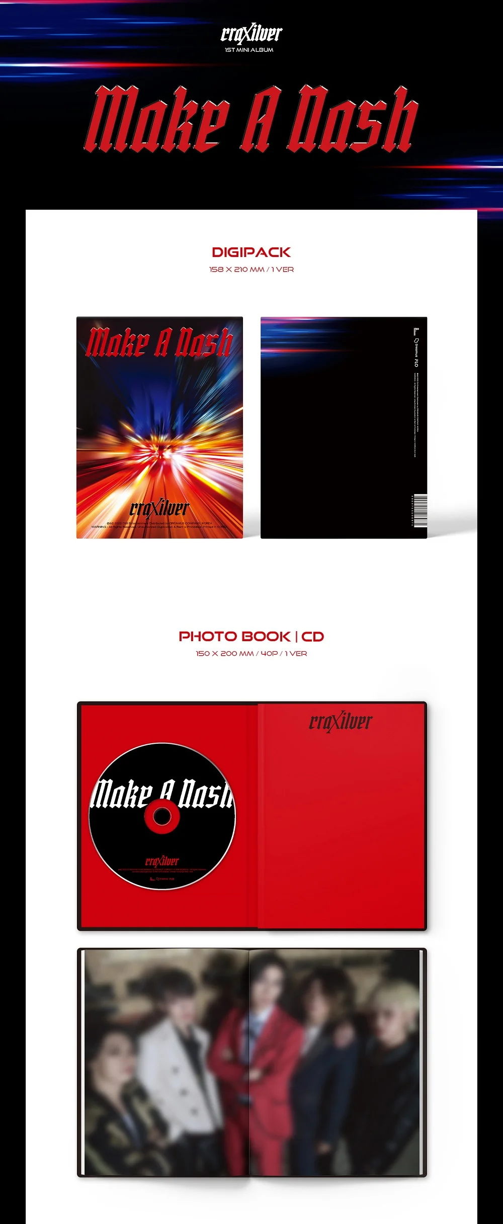 CRAXILVER - 1st Mini Album Make A Dash CD - Image 2