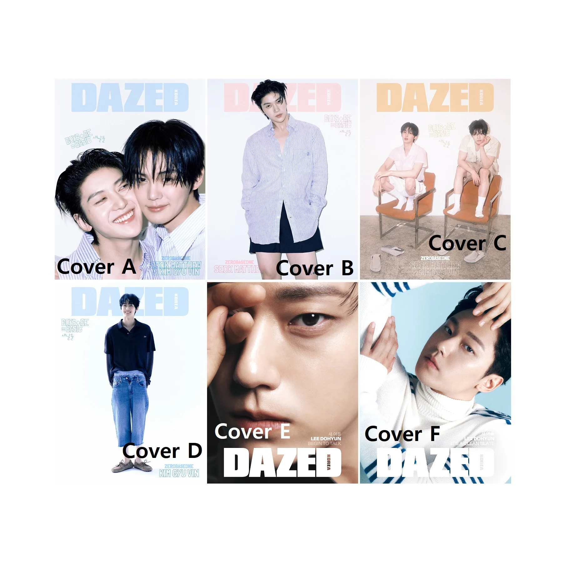 Dazed & Confused Magazine Korea July 2025 (ZEROBASEONE Seok Matthew X Kim Gyu Vin / Lee Do Hyun)