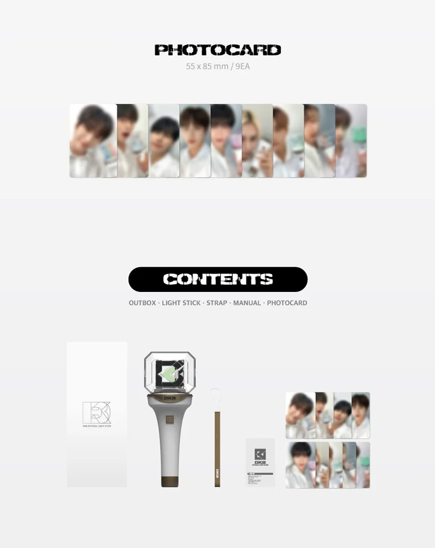 DKB - OFFICIAL LIGHT STICK BB FANLIGHT + 9 Photocards Set - Image 3