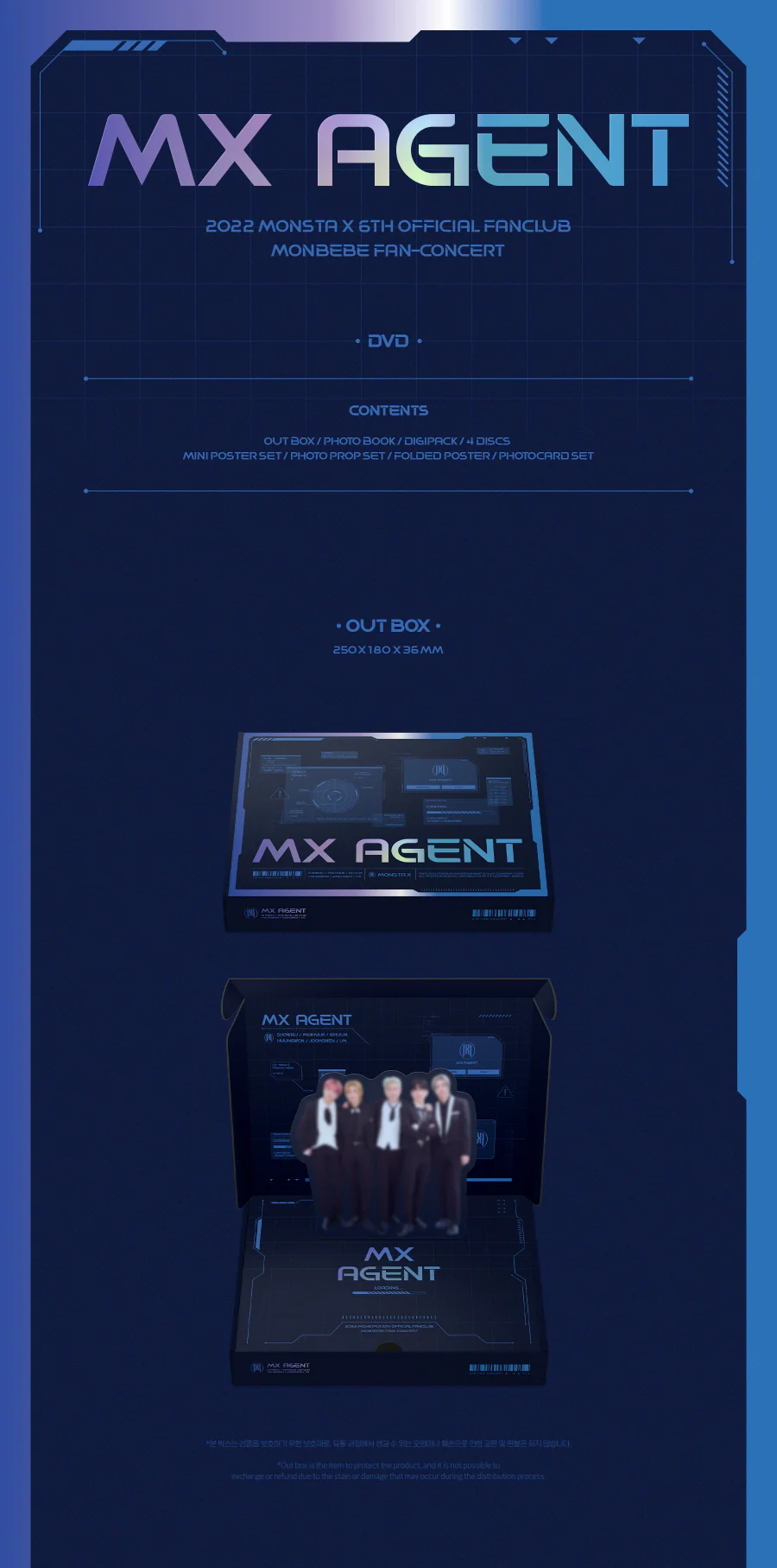 2022 MONSTA X 6TH OFFICIAL FANCLUB MONBEBE FAN-CONCERT MX AGENT DVD - Image 2